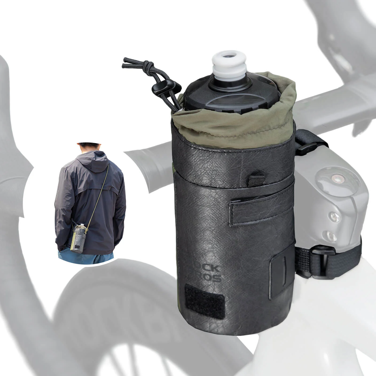 Bikepacking Feedbag Lenkertasche 0,7 L Schwarz-Grün - Image 3