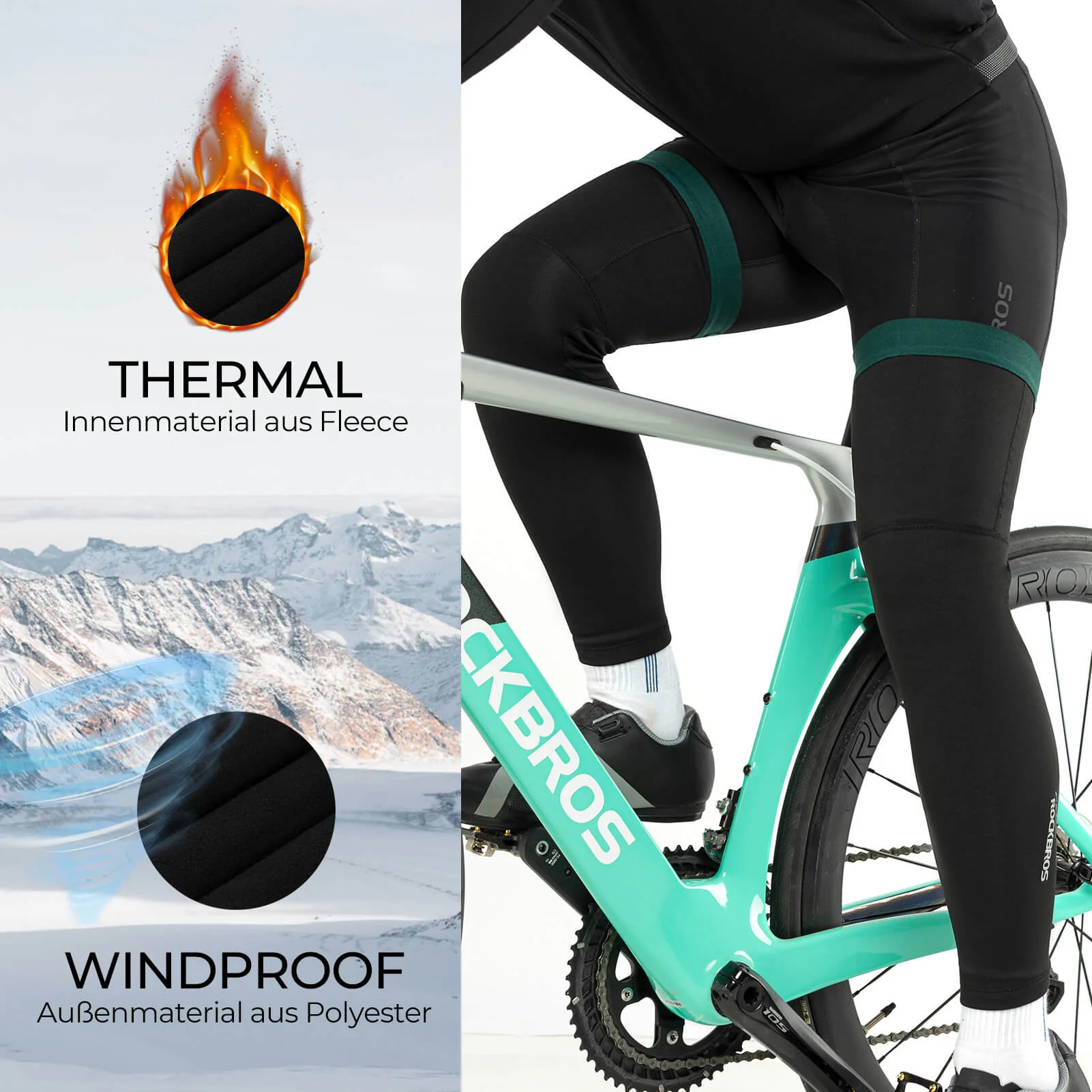 Fahrrad Beinlinge Winter Thermo S-3XL (1 Paar) - Image 9