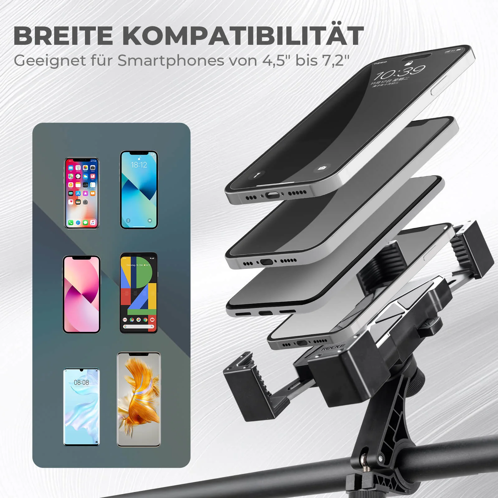 Fahrrad Handyhalterung 360° Drehbar für Handy 4.5~7.2" - Image 17