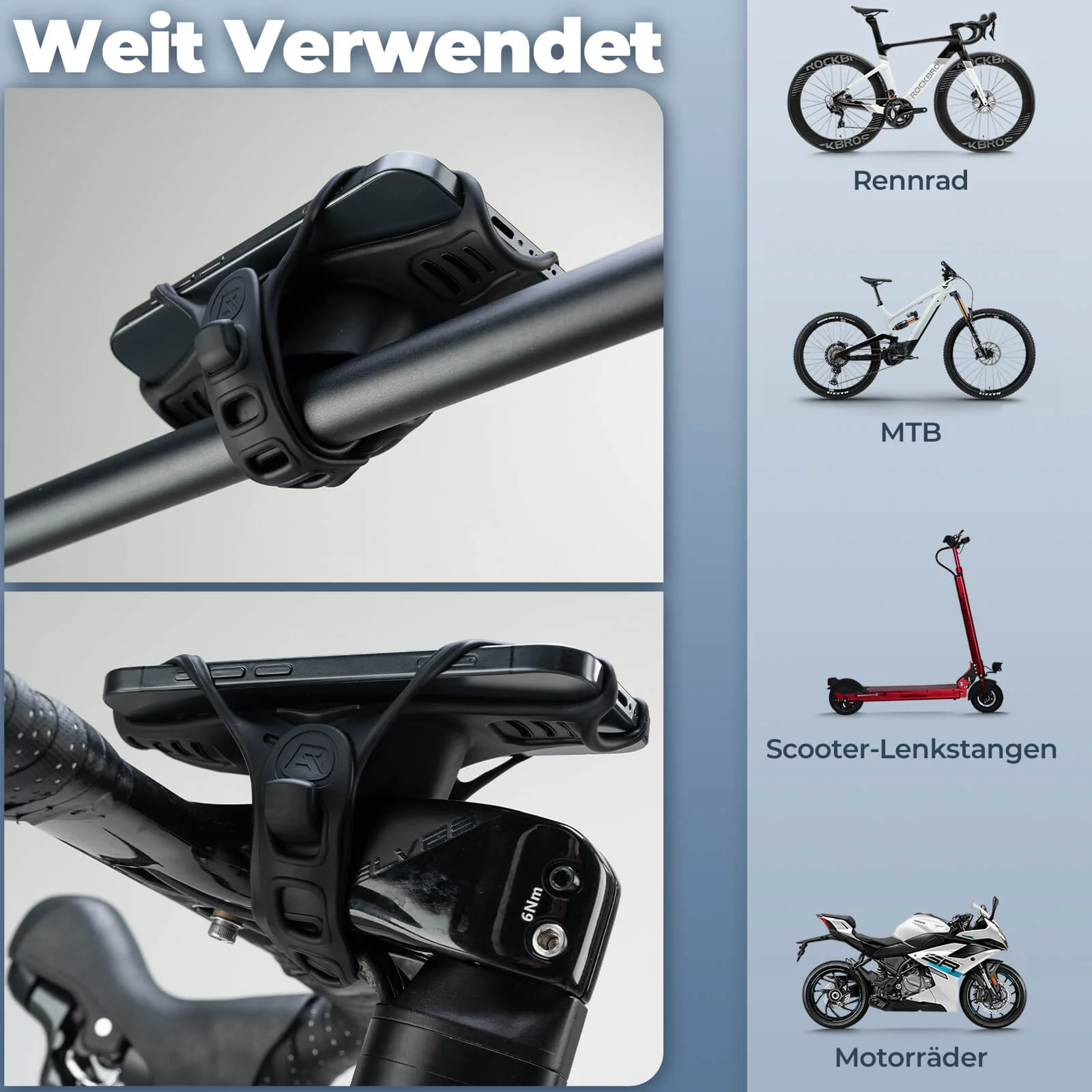 Fahrrad Handyhalterung Flexible Montage für Handy 4-7'' - Image 3
