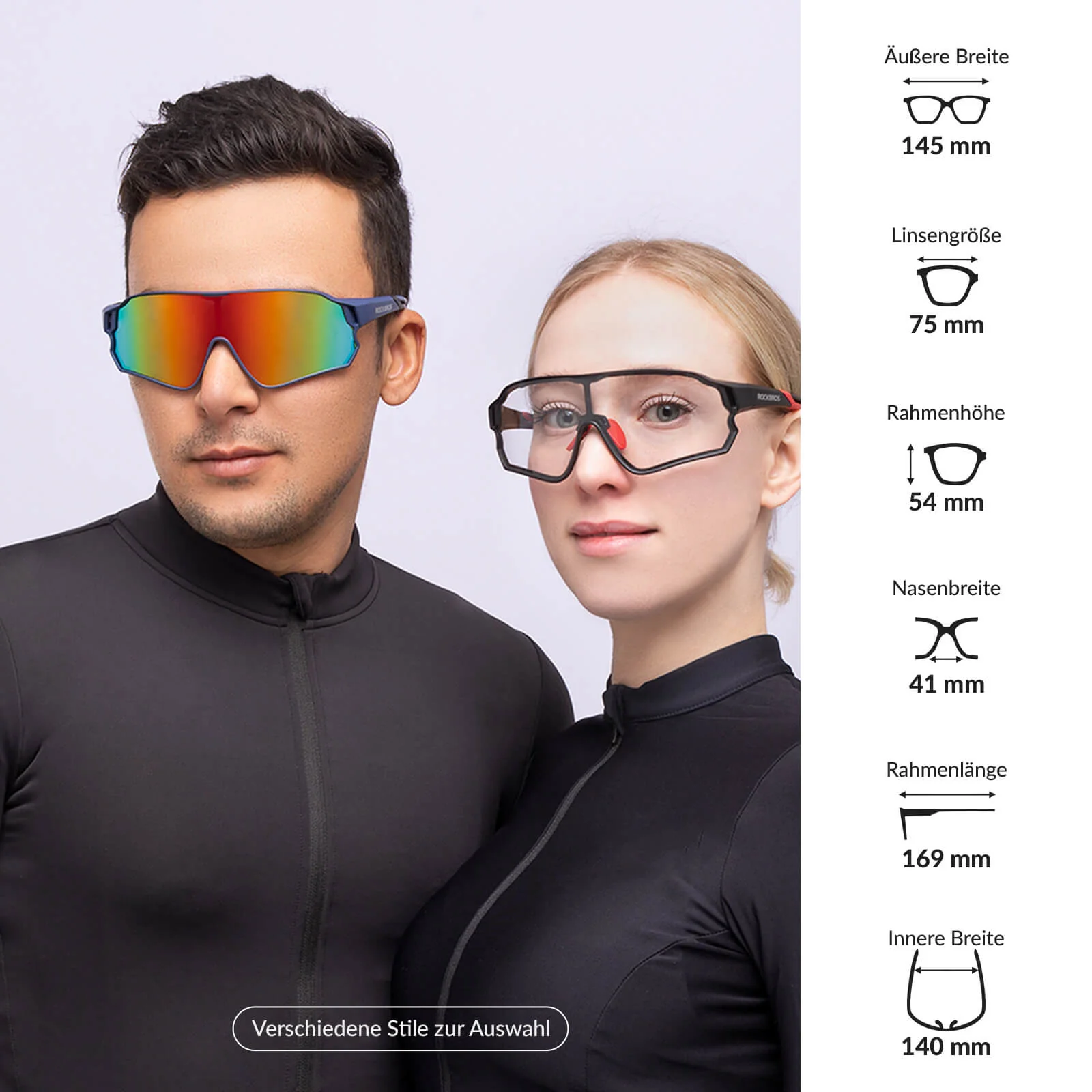 ROCKBROS Photochrome Sonnenbrille Fahrradbrille UV400-Schutz Unisex - Image 25
