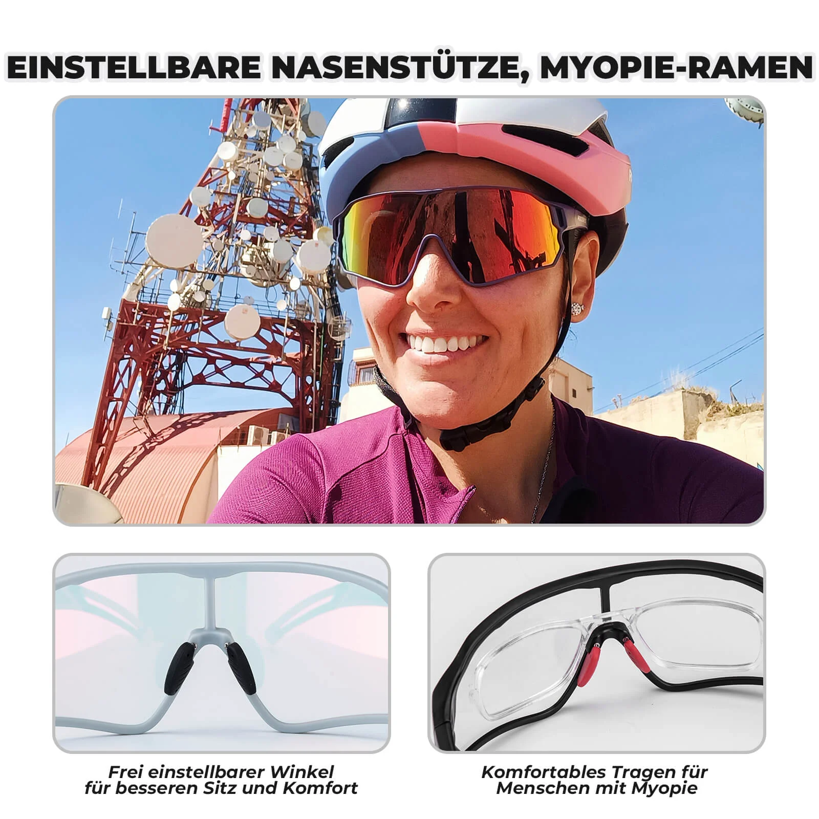 ROCKBROS Photochrome Sonnenbrille Fahrradbrille UV400-Schutz Unisex - Image 26