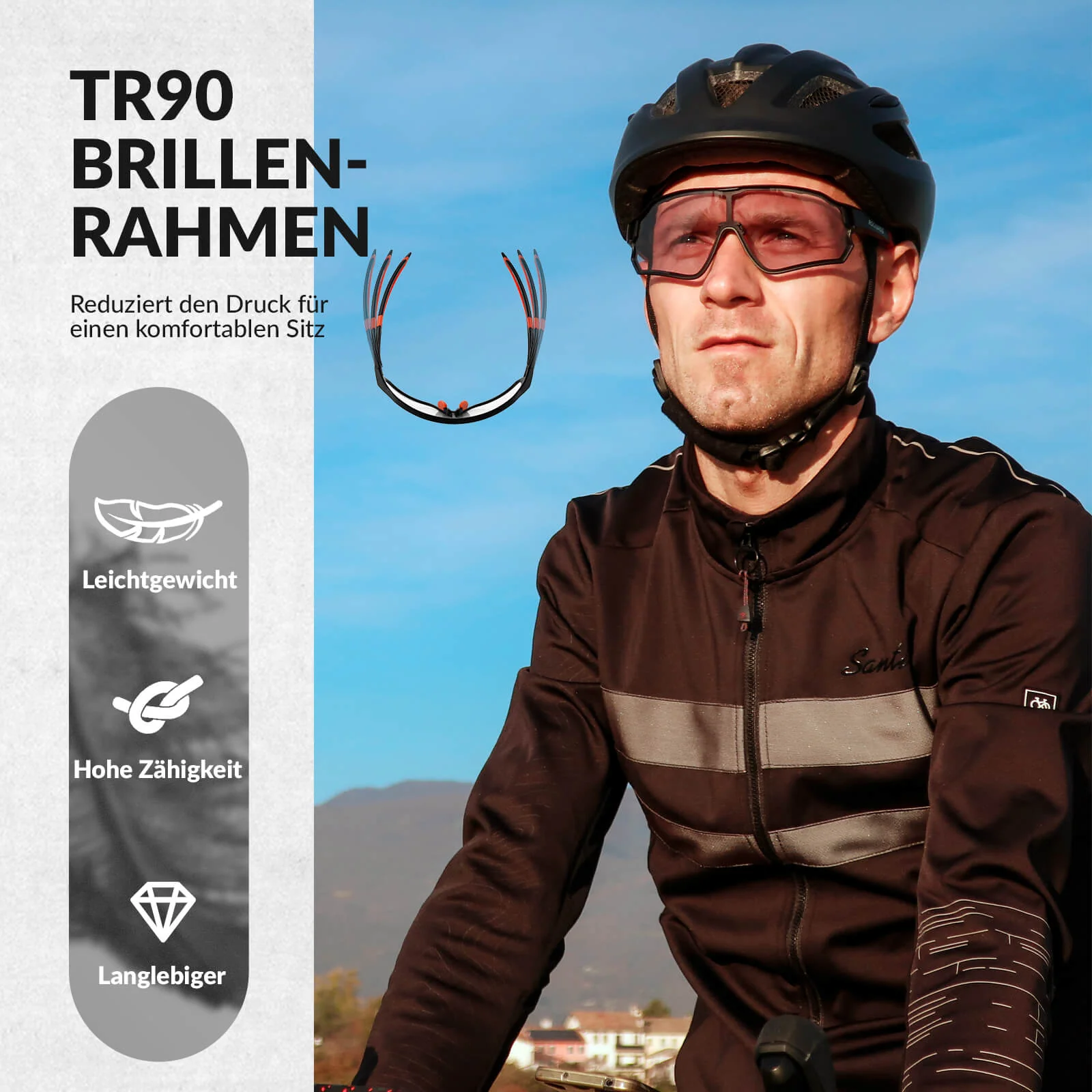 ROCKBROS Photochrome Sonnenbrille Fahrradbrille UV400-Schutz Unisex - Image 24