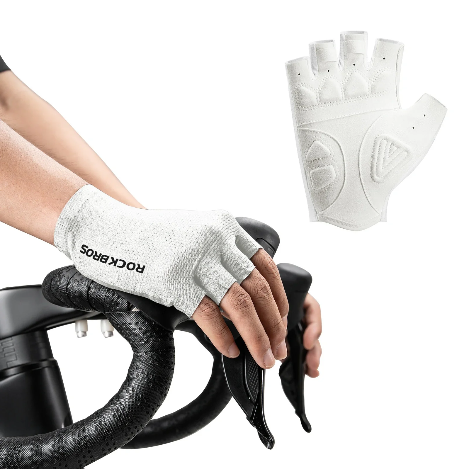 Fahrradhandschuhe Halbfinger mit stoßdämpfender SBR-Polsterung - S396 - Image 3