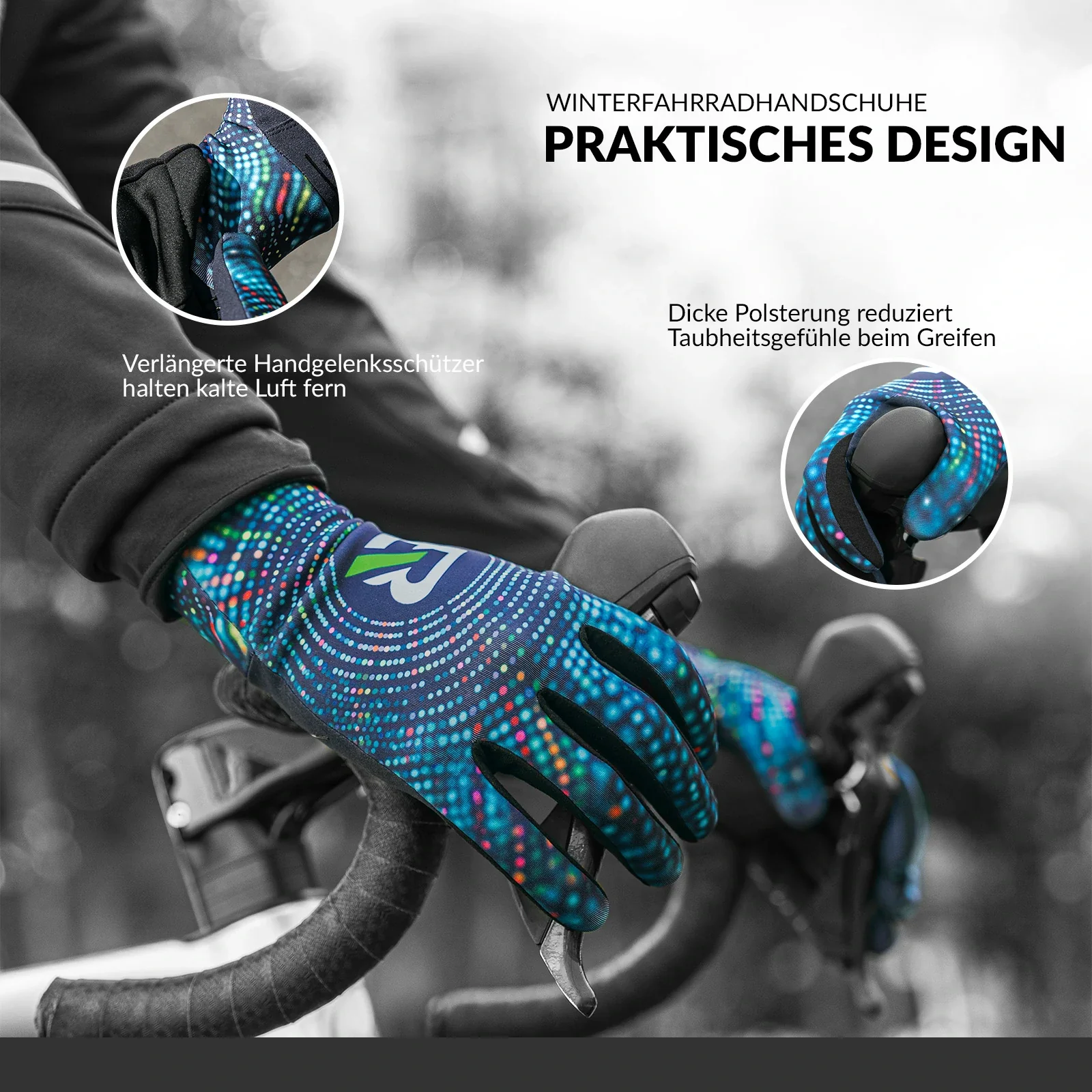Fahrradhandschuhe Herbst und Winter Vollfinger-Handschuhe Elastische Anti-Rutsch - Image 5