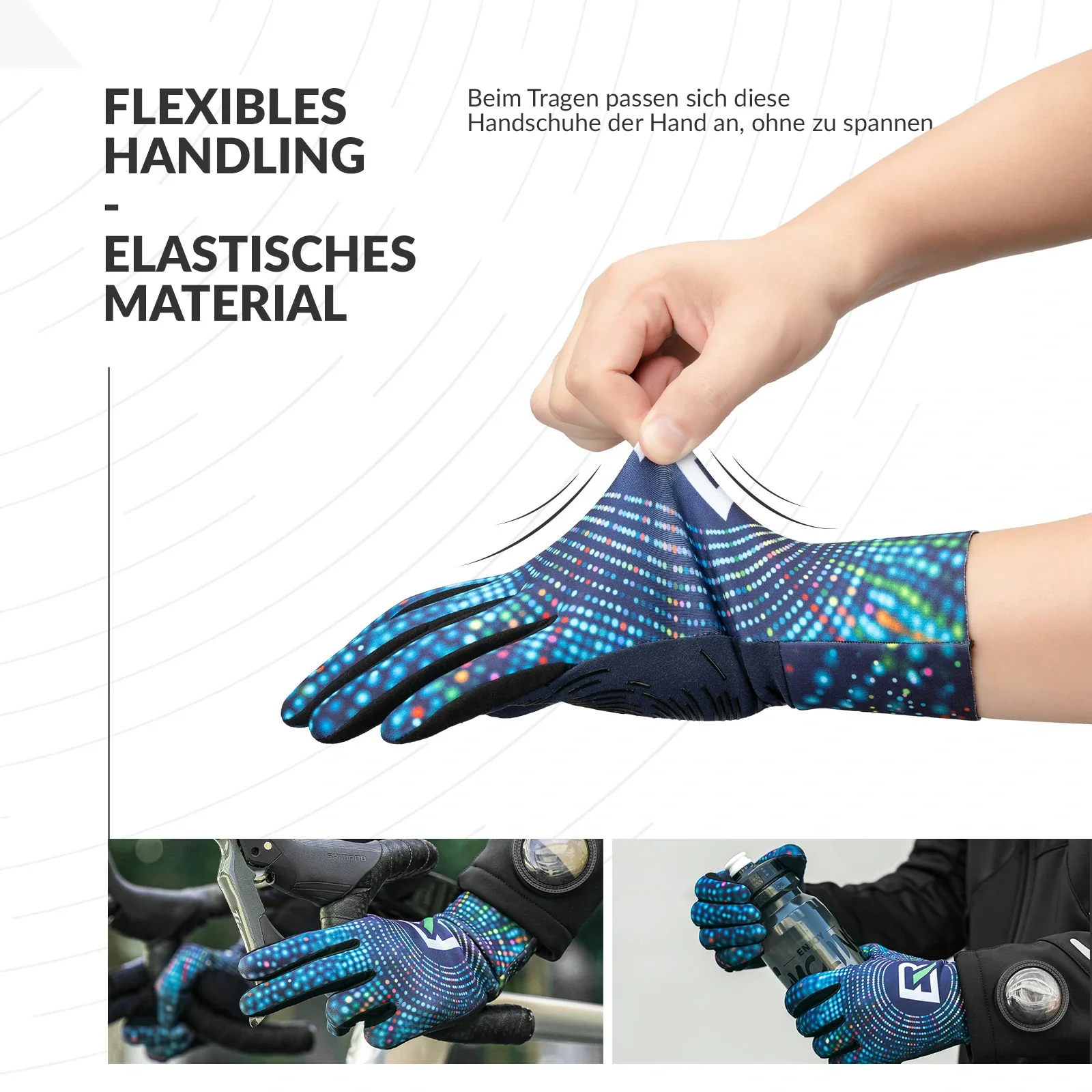 Fahrradhandschuhe Herbst und Winter Vollfinger-Handschuhe Elastische Anti-Rutsch - Image 6
