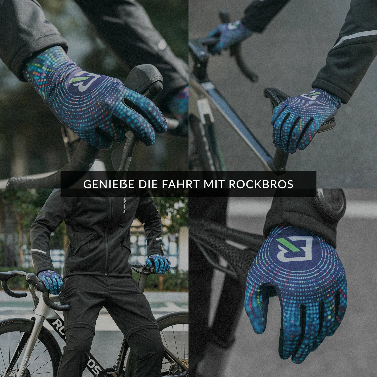 Fahrradhandschuhe Herbst und Winter Vollfinger-Handschuhe Elastische Anti-Rutsch - Image 8