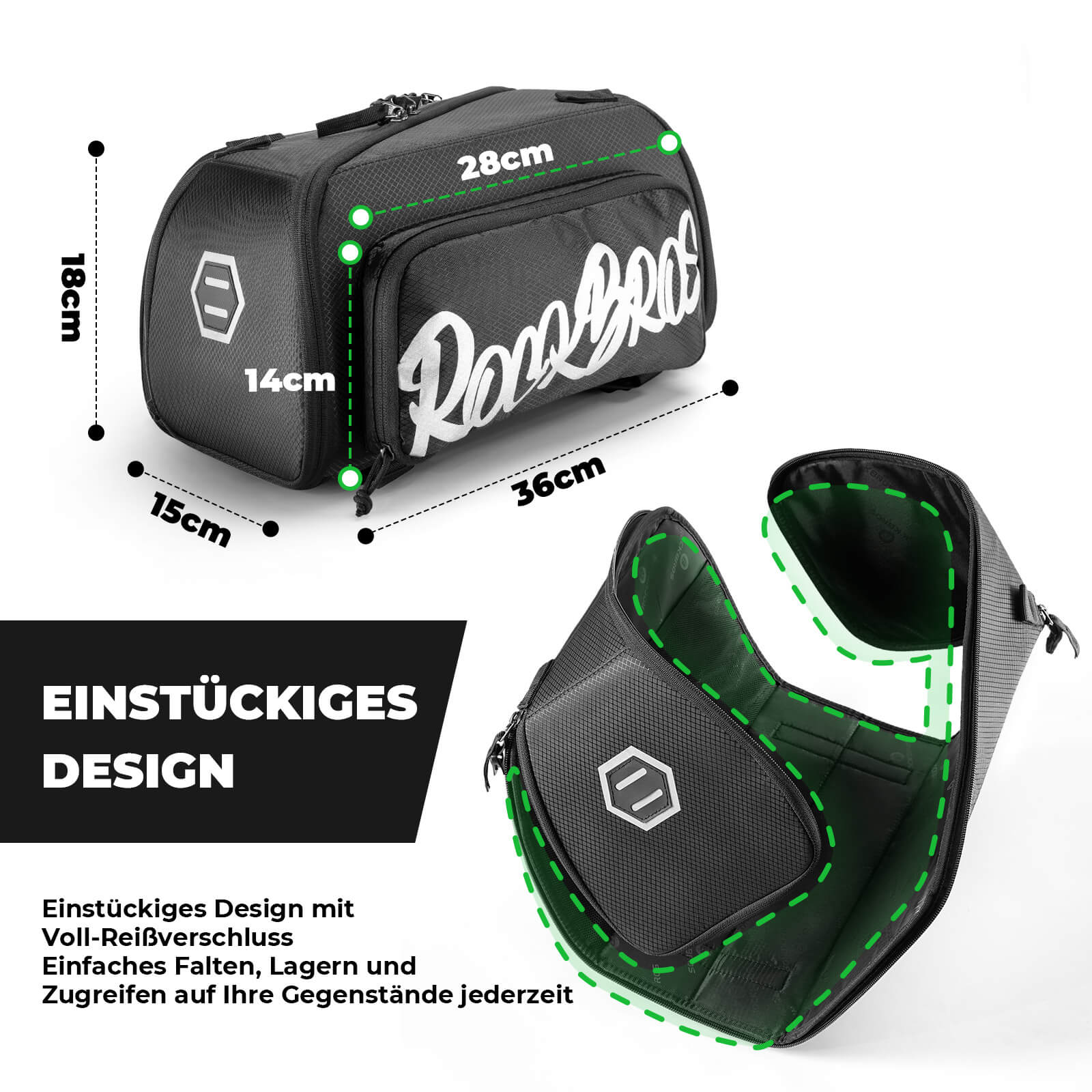 Faltbare Einteiler-Gepäckträgertasche für den Gepäckträger - Image 4