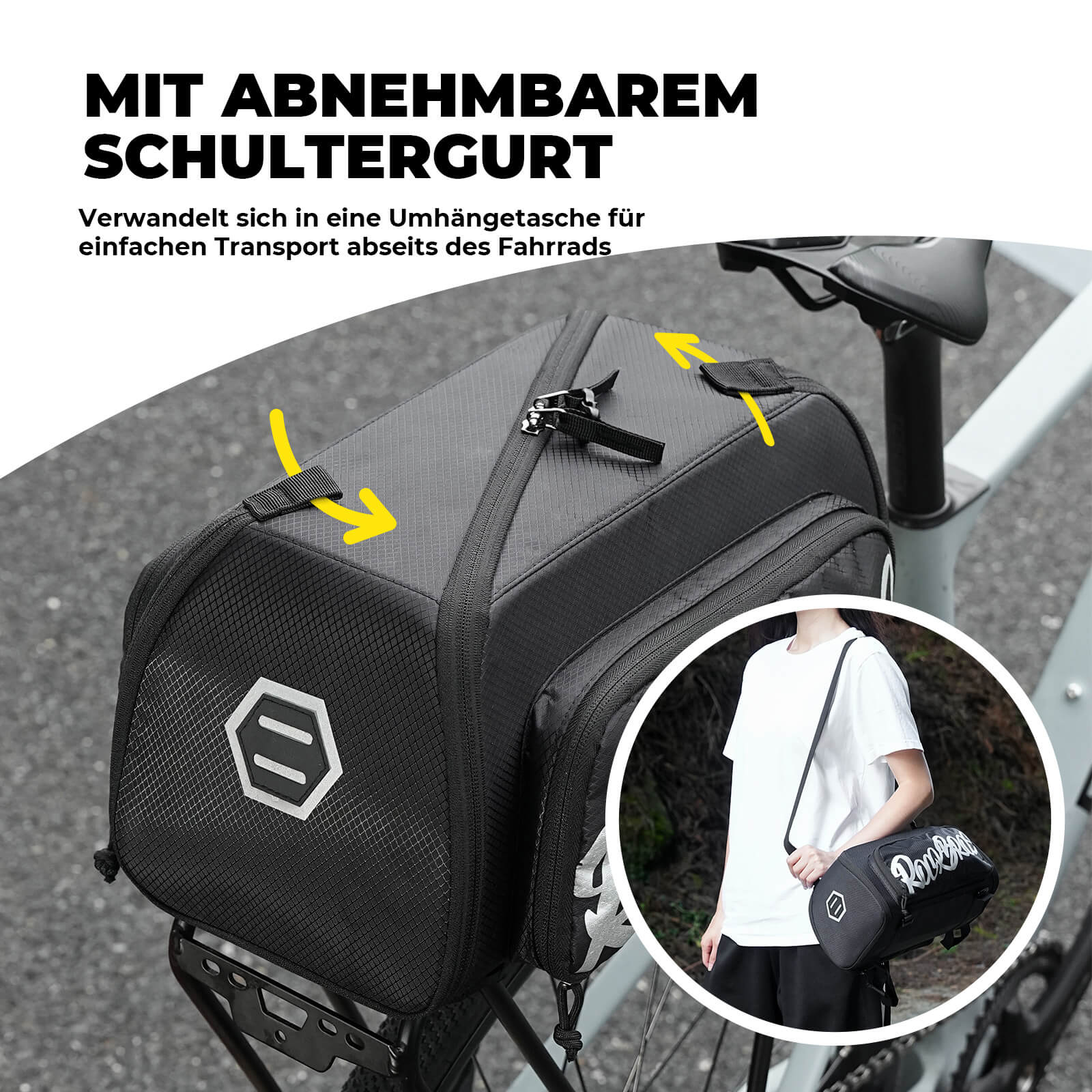 Faltbare Einteiler-Gepäckträgertasche für den Gepäckträger - Image 8