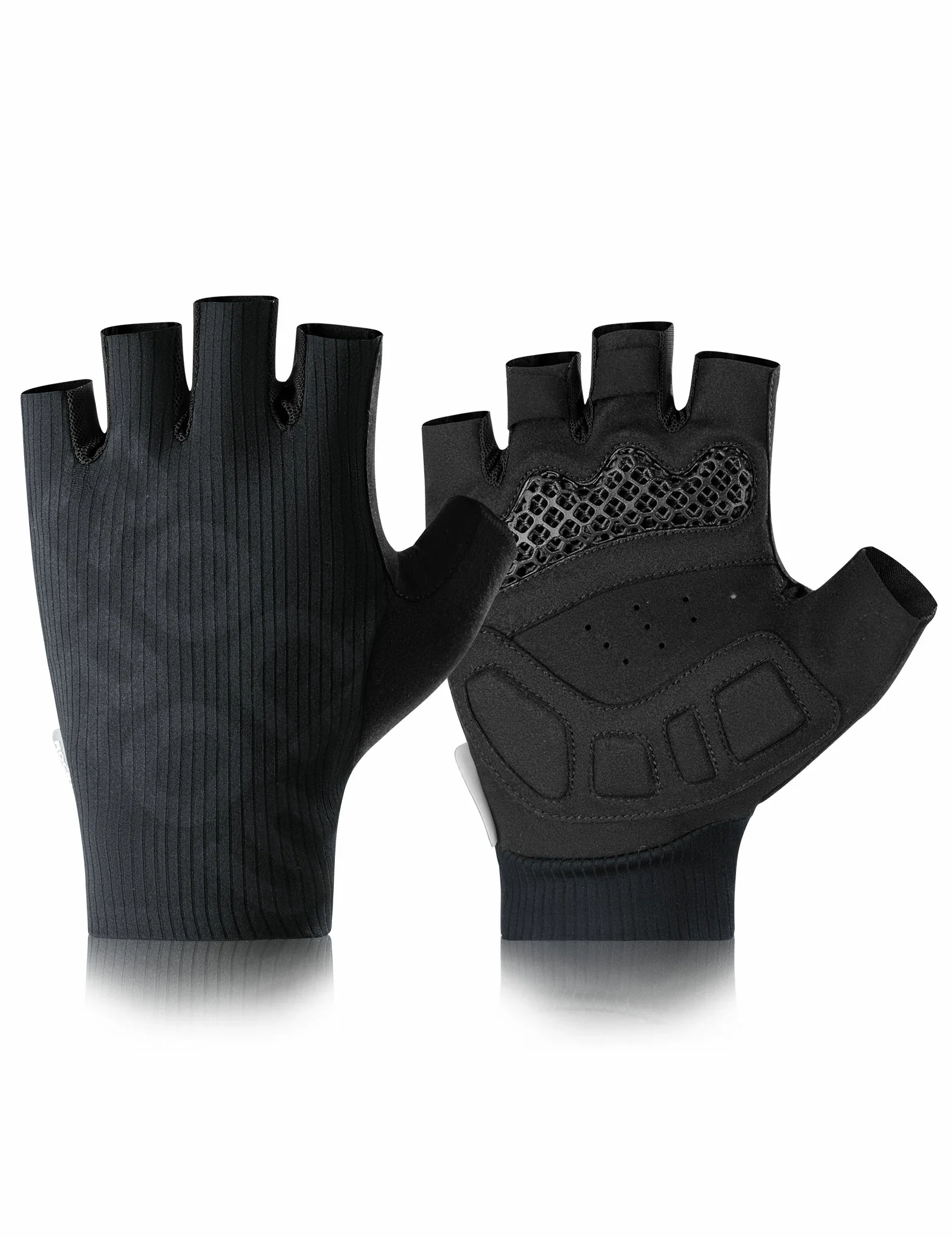 Halbfinger-Fahrradhandschuhe Sommer Elastisch & Atmungsaktiv, Anti-Rutsch- und Dämpfungspolster
