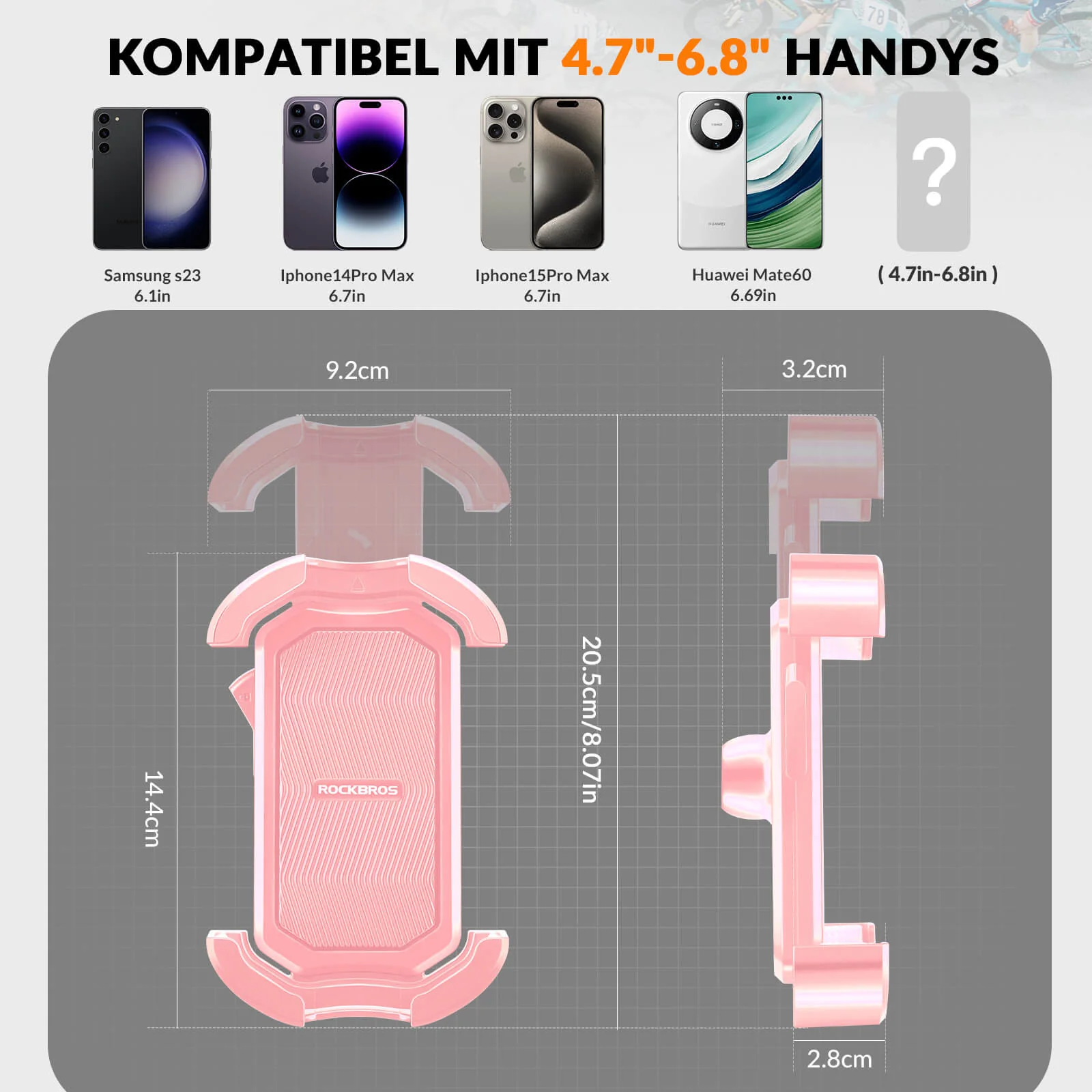 Handyhalterung Fahrrad Handyhalter Motorrad 360° Drehbar für 4,7-7,0 Zoll - Image 11