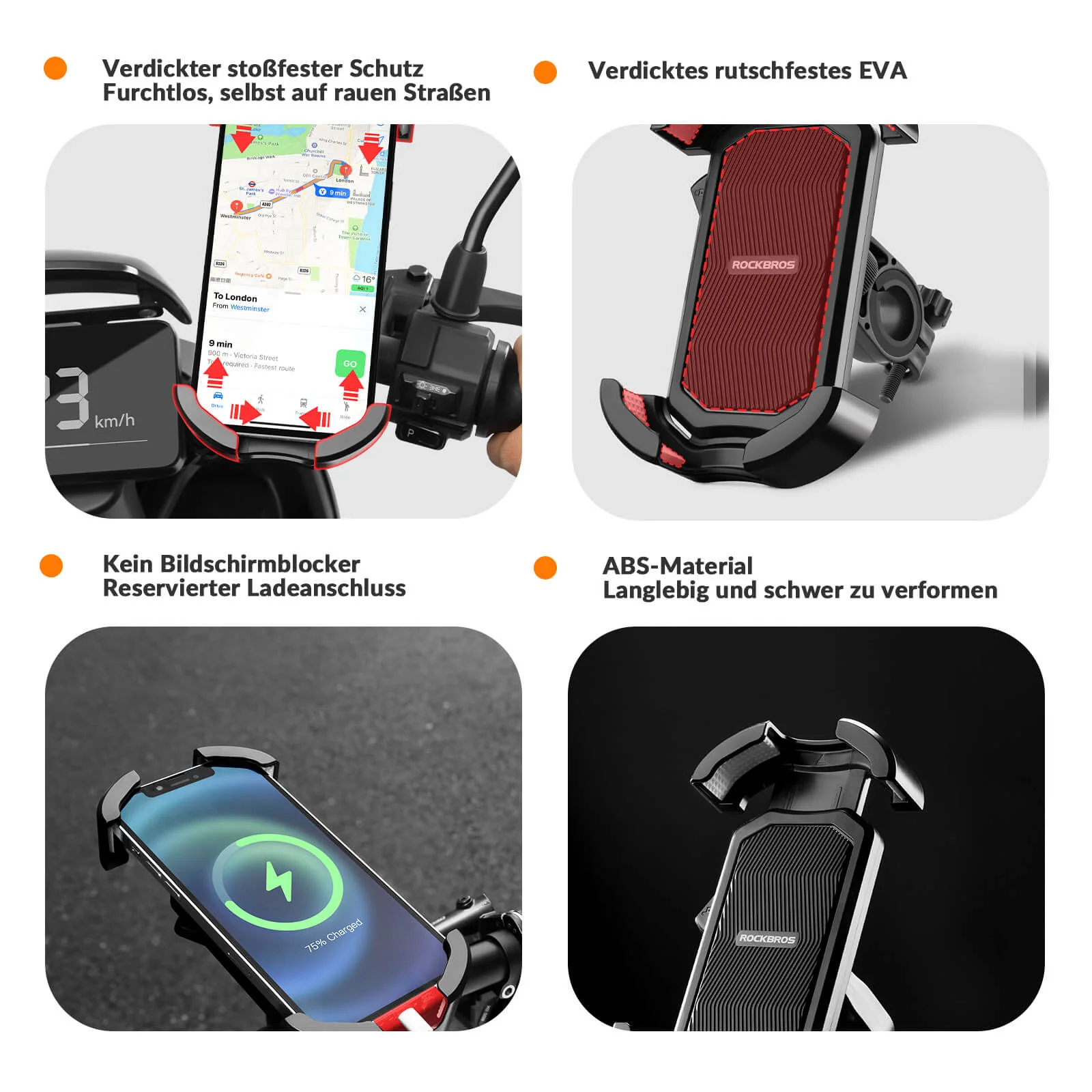 Handyhalterung Fahrrad Handyhalter Motorrad 360° Drehbar für 4,7-7,0 Zoll - Image 15