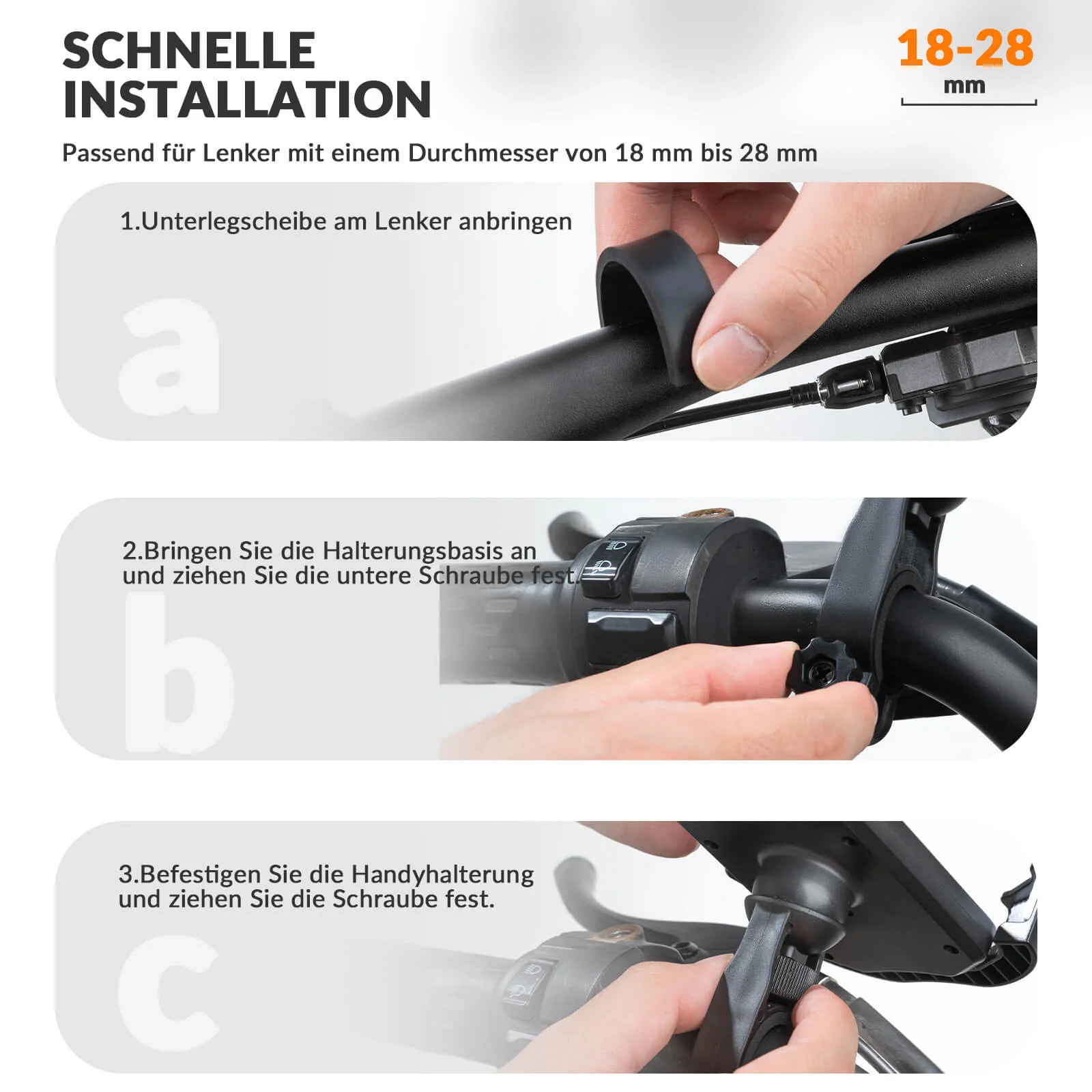 Handyhalterung Fahrrad Handyhalter Motorrad 360° Drehbar für 4,7-7,0 Zoll - Image 20