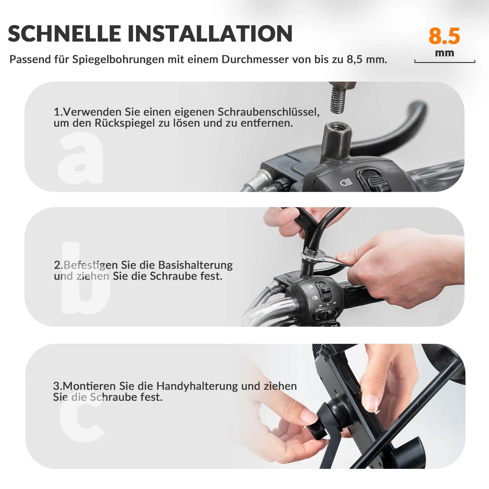 Handyhalterung Fahrrad Handyhalter Motorrad 360° Drehbar für 4,7-7,0 Zoll - Image 9