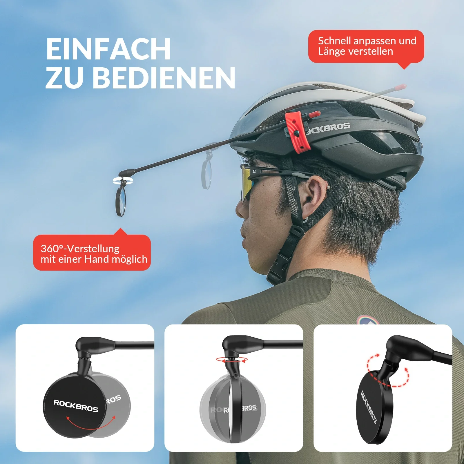 Helmspiegel, Fahrradspiegel für Helm 360 Grad Verstellbar - Image 5