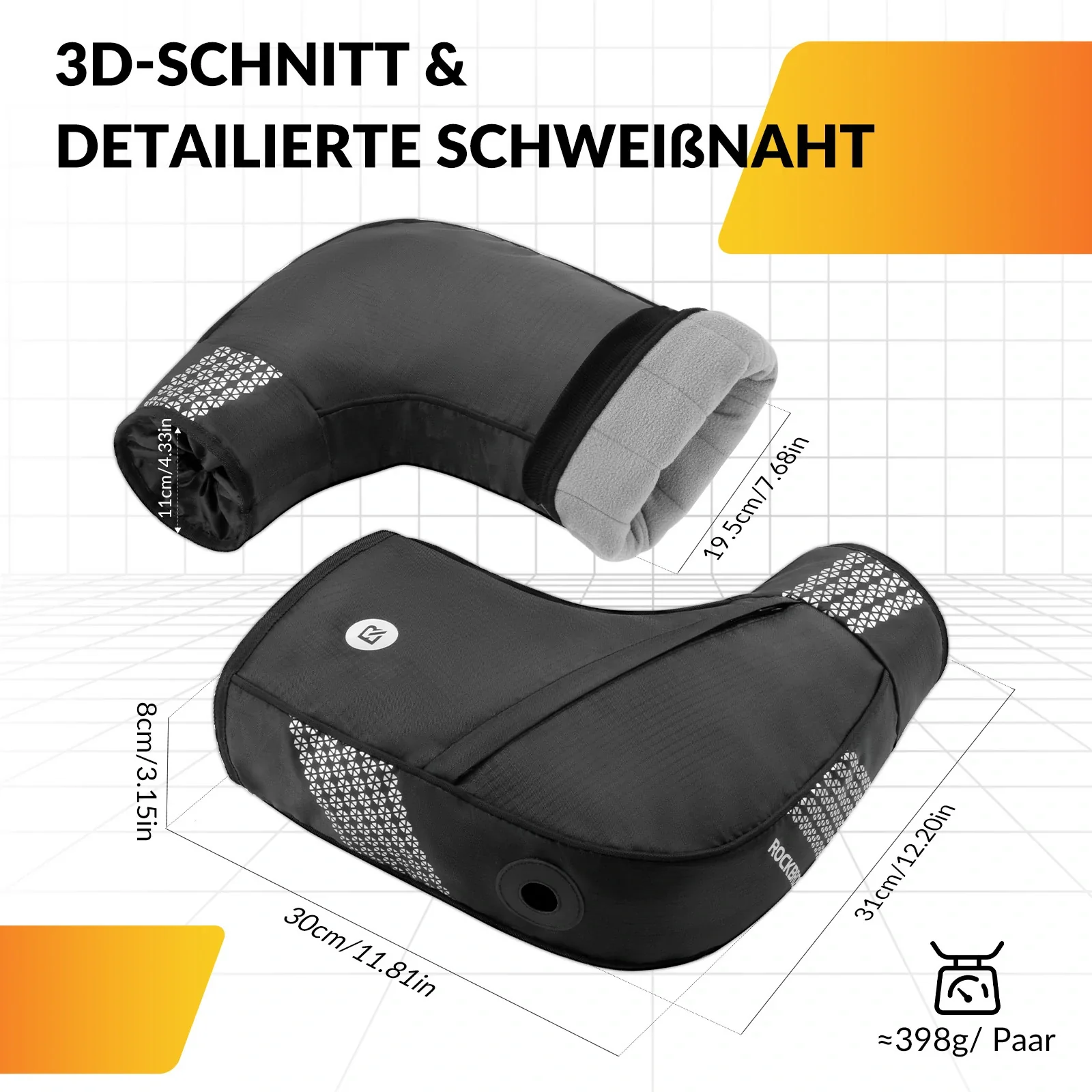 Lenkerstulpen Handschuhe Lenker Fahrrad Winter Thermo Warme Verdickte Wasserabweisende - Image 3