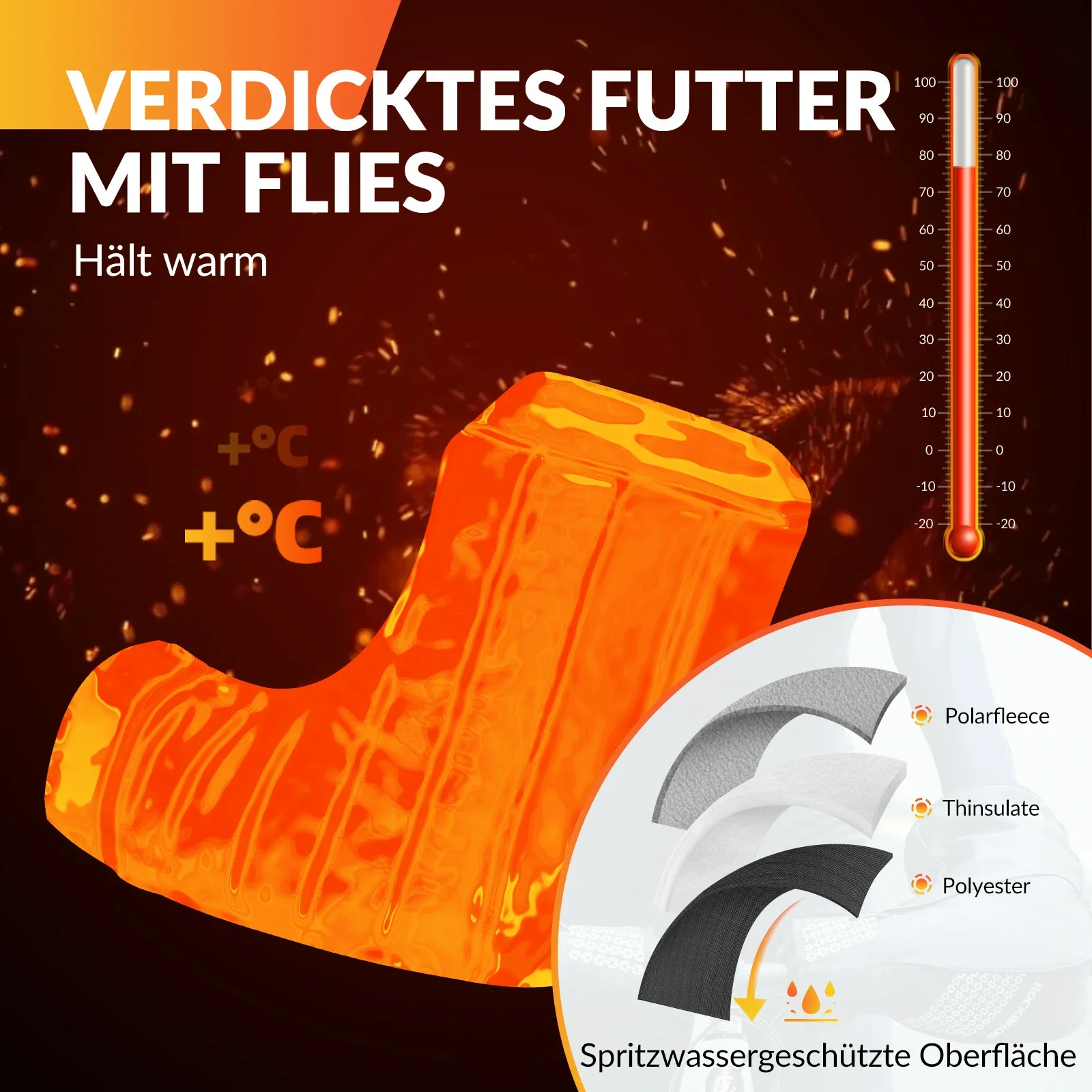 Lenkerstulpen Handschuhe Lenker Fahrrad Winter Thermo Warme Verdickte Wasserabweisende - Image 4