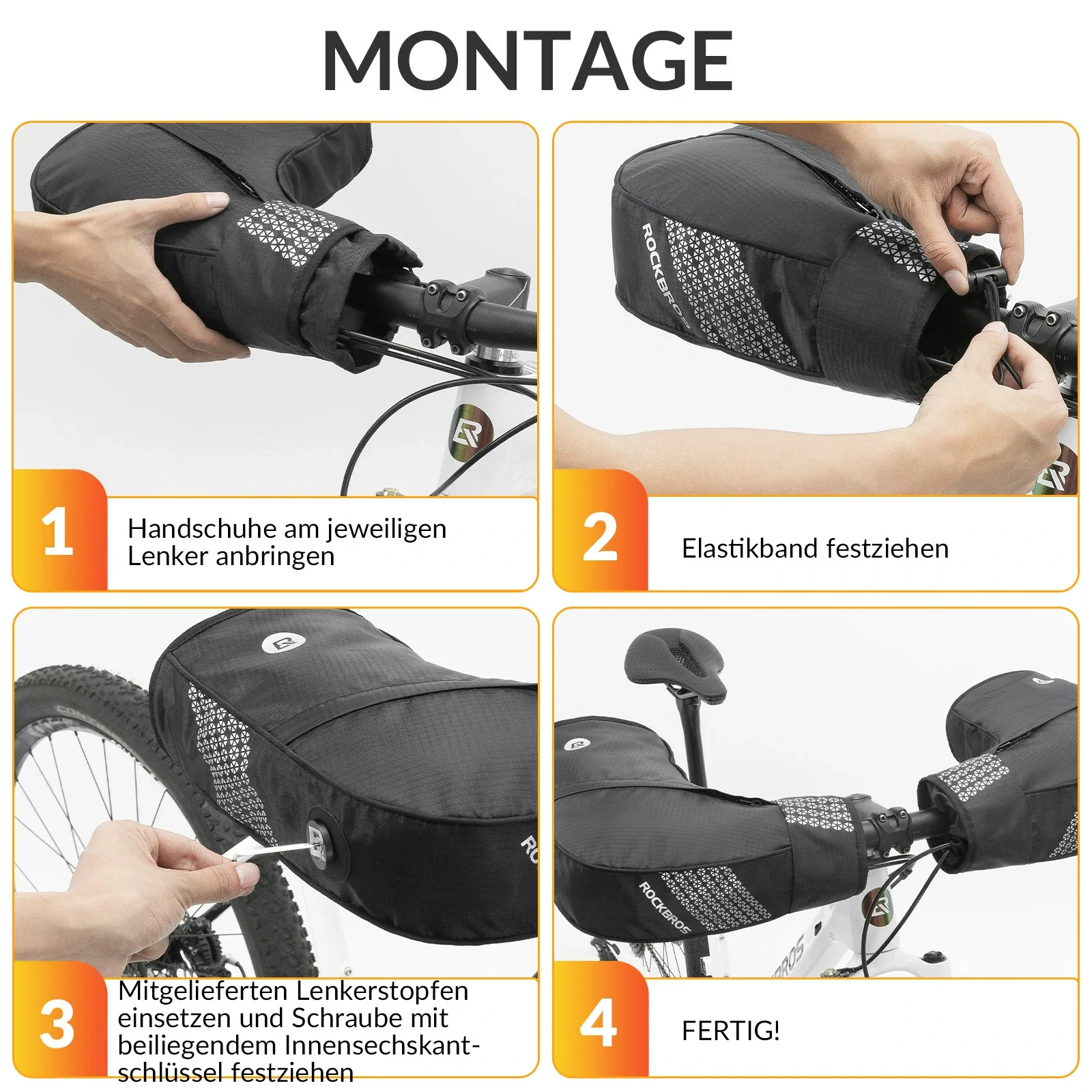 Lenkerstulpen Handschuhe Lenker Fahrrad Winter Thermo Warme Verdickte Wasserabweisende - Image 7