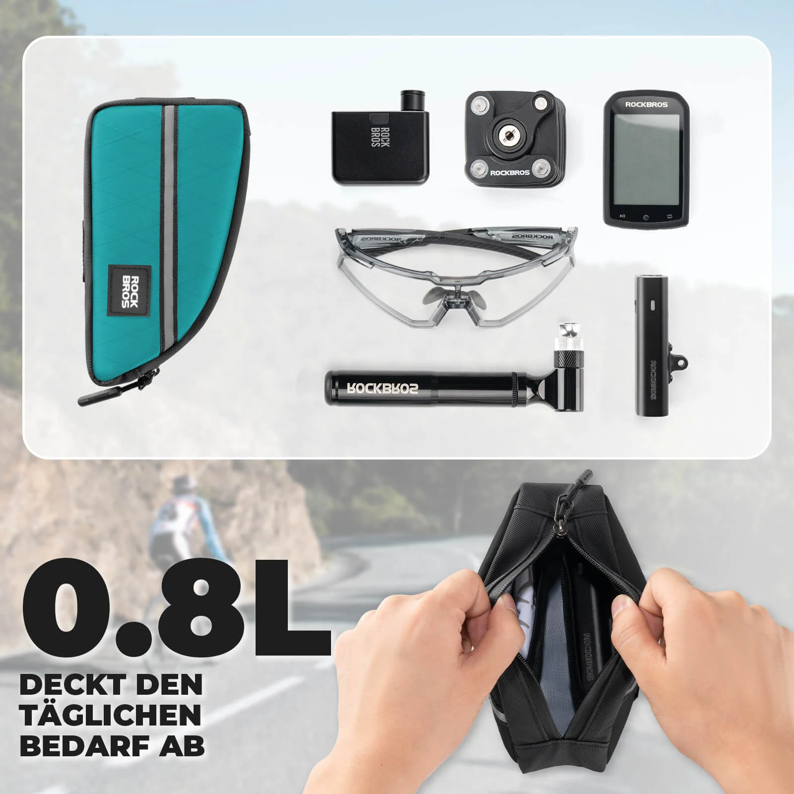Oberrohrtasche 0,8L Leicht für Klapprad Falträder - Image 11