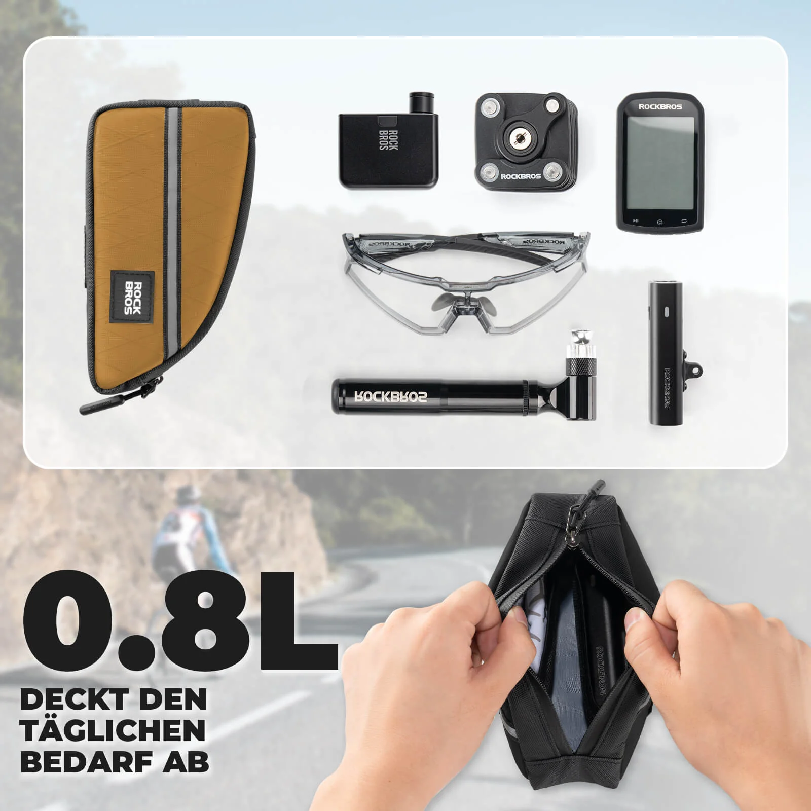 Oberrohrtasche 0,8L Leicht für Klapprad Falträder - Image 6