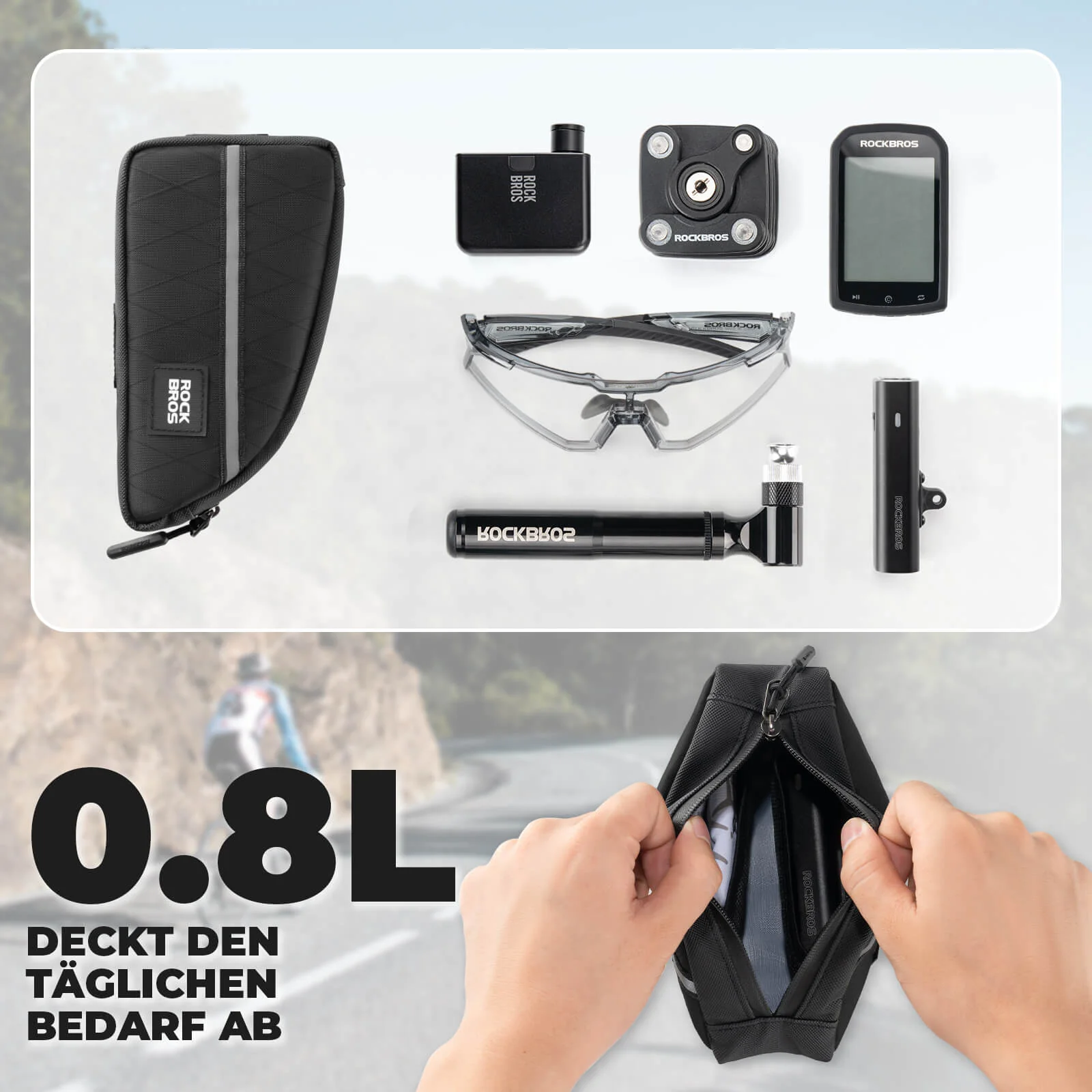 Oberrohrtasche 0,8L Leicht für Klapprad Falträder - Image 9