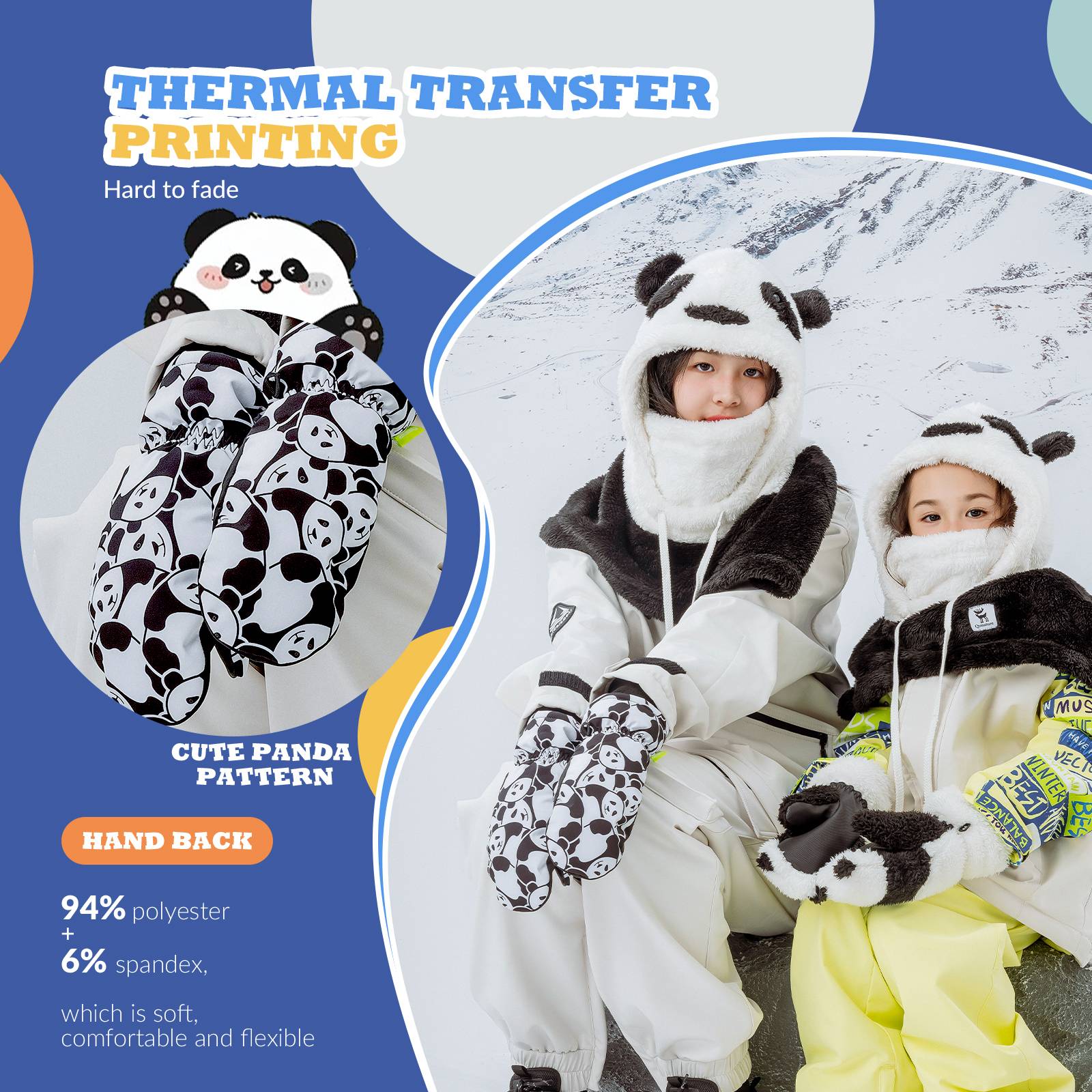 Qunature Kinder Handschuhe Winddicht Wasserdicht Warm für Schnee und Ski - Image 3