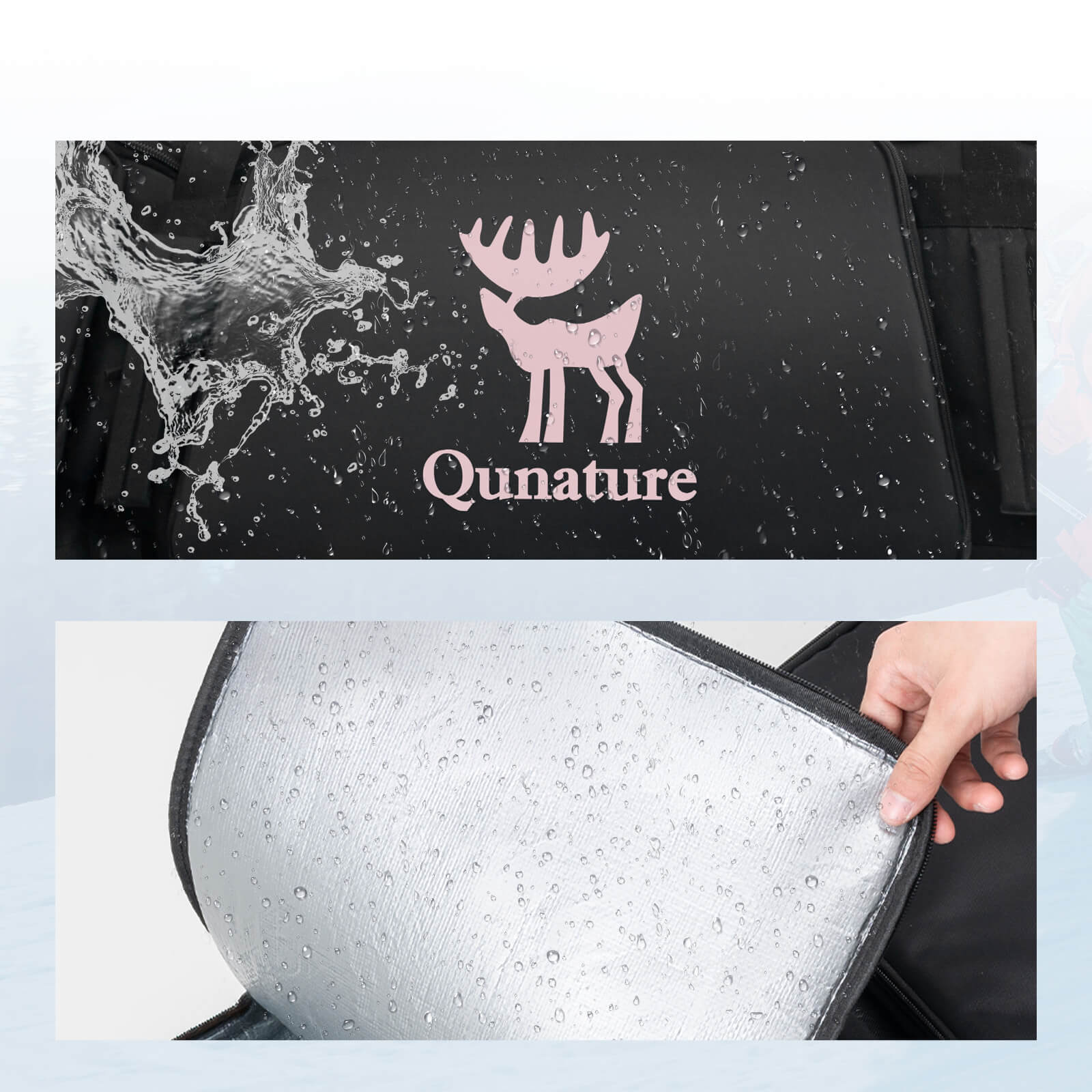 Qunature Ski- und Snowboardtasche mit Rollen für 140–162 cm Länge - Image 5