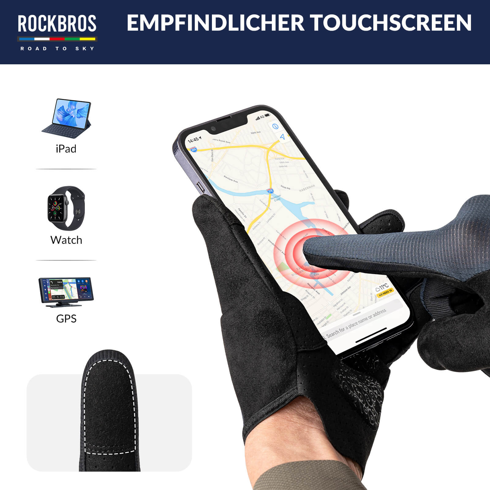 ROAD TO SKY Fahrradhandschuhe Atmungsaktiv mit Touchscreen Sommer/Frühling - Image 18