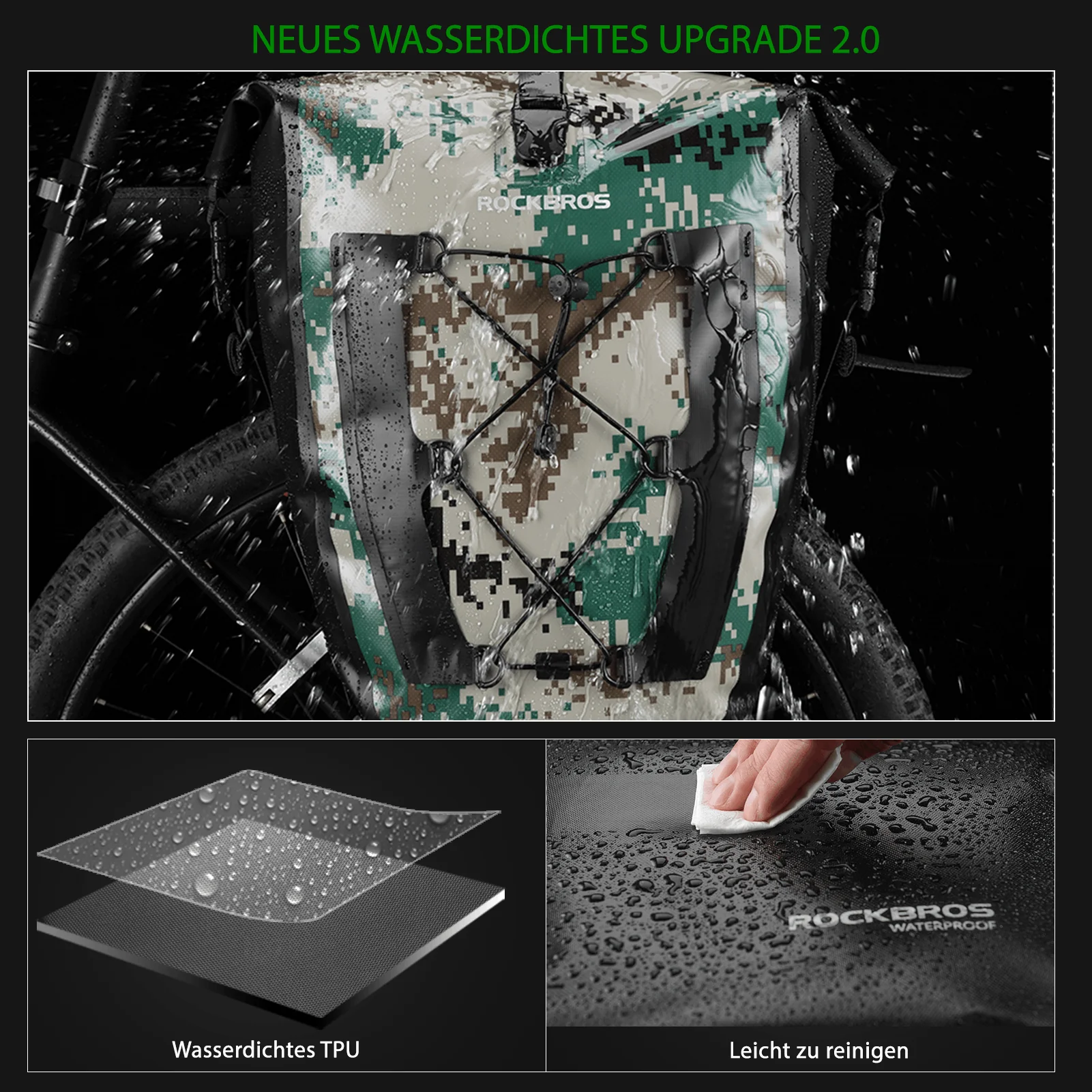 ROCKBROS 100 % wasserdichte Transporttaschen mit Netztasche 27L - Image 19