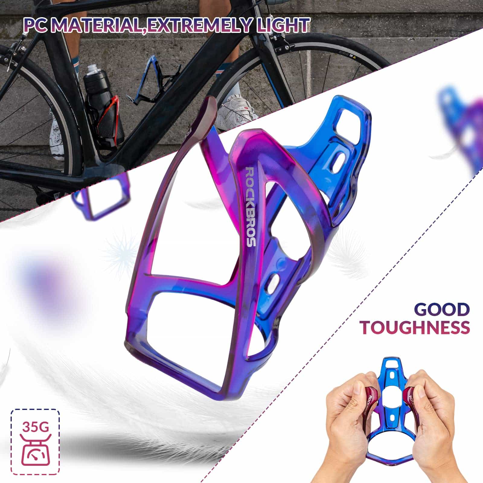 ROCKBROS 35g Leicht PC Fahrrad Flaschenhalter - Image 14