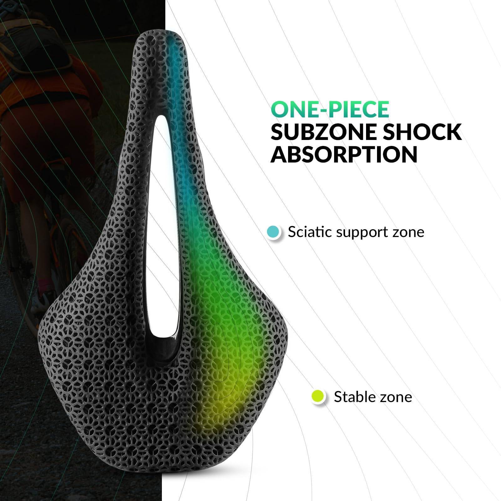 ROCKBROS 3D Druck Carbon Rennradsattel Ultraleicht Stoßdämpfender Ergonomischer - Image 14