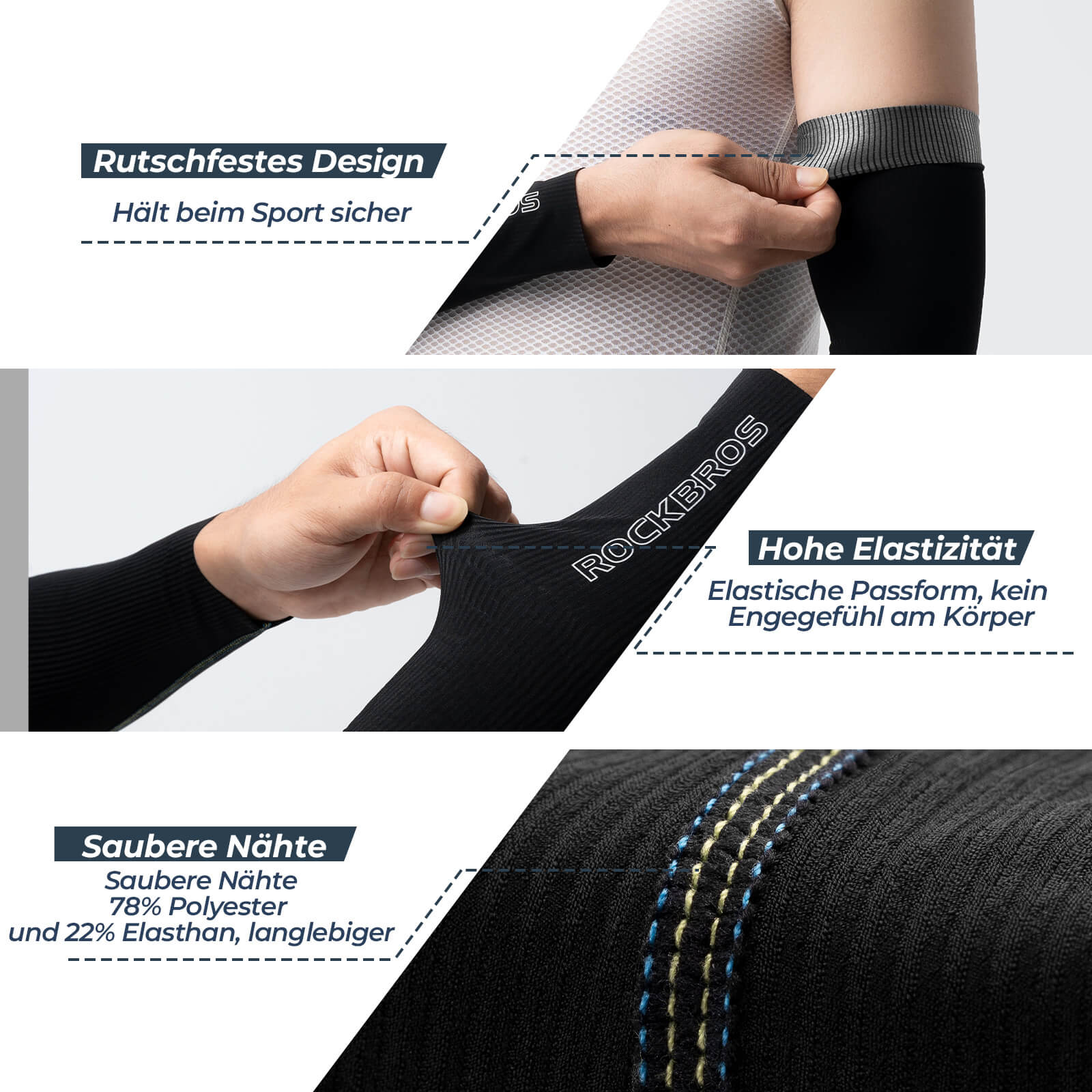 ROCKBROS Armlinge Arm Sleeve Sonnenschutz Kühles Gefühl Schnell Trocknend - Image 6