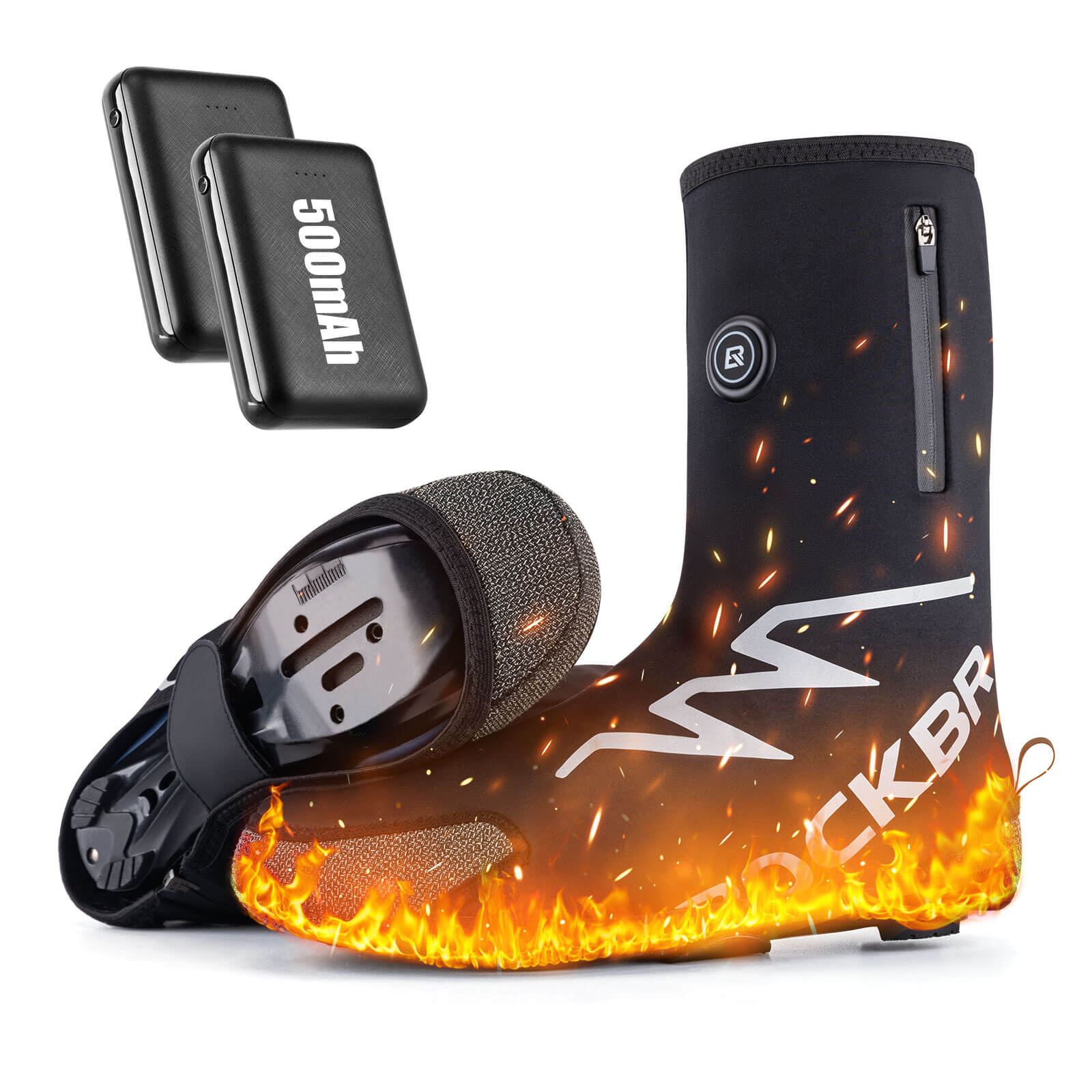 ROCKBROS Beheizte Überschuhe Winter Fahrrad Schuhüberzieher für Damen/Herren - Image 3