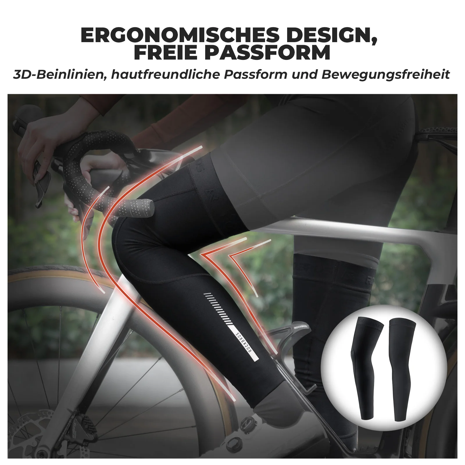 ROCKBROS Fahrrad Beinlinge Warm Rutschfeste Winter Knieschützer Herren Damen - Image 4