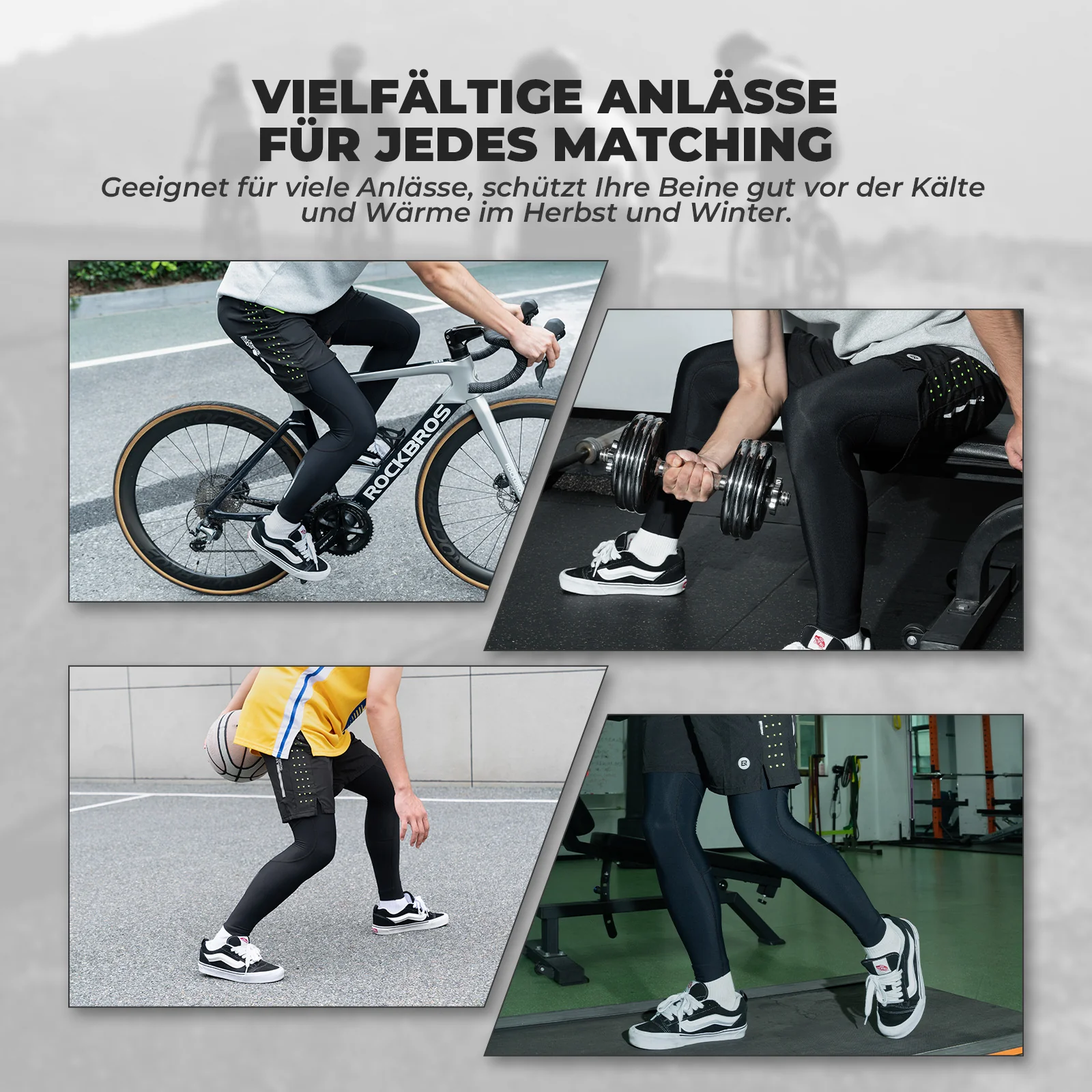 ROCKBROS Fahrrad Beinlinge Warm Rutschfeste Winter Knieschützer Herren Damen - Image 6