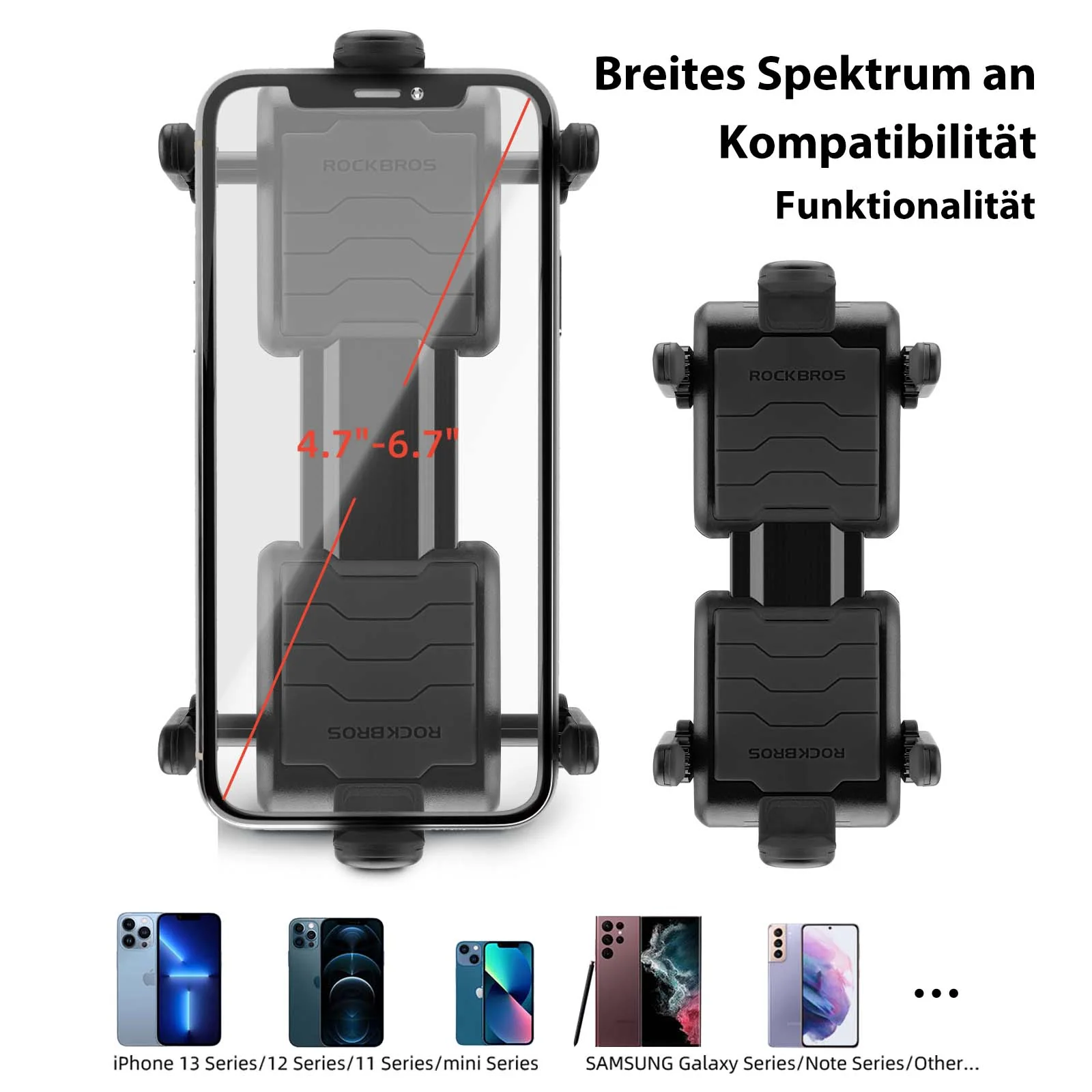 ROCKBROS Fahrrad Handyhalterung 360°Drehbar Motorrad Halterung - Image 13