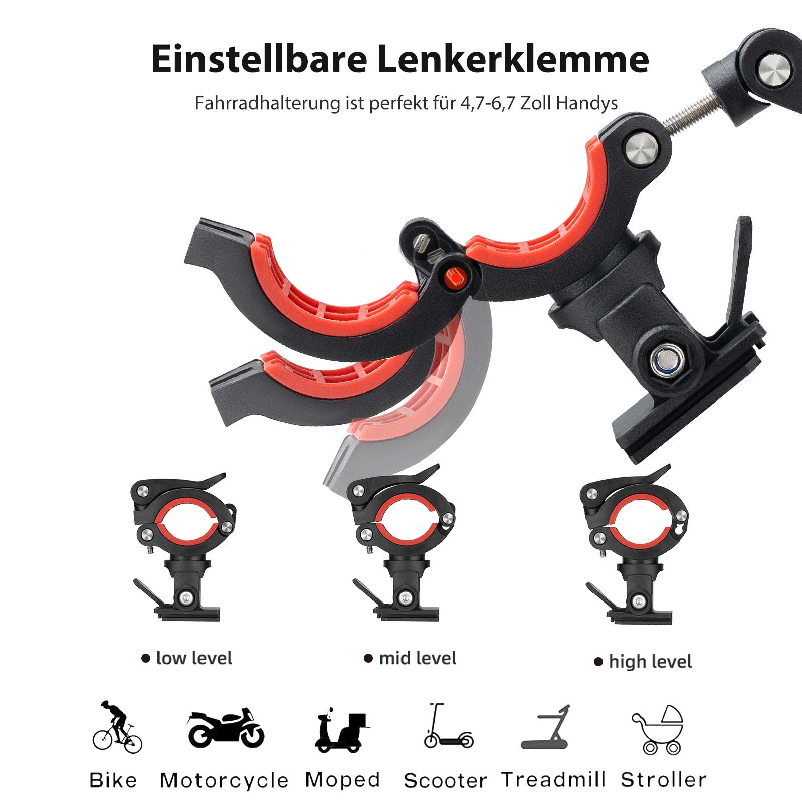 ROCKBROS Fahrrad Handyhalterung 360°Drehbar Motorrad Halterung - Image 3