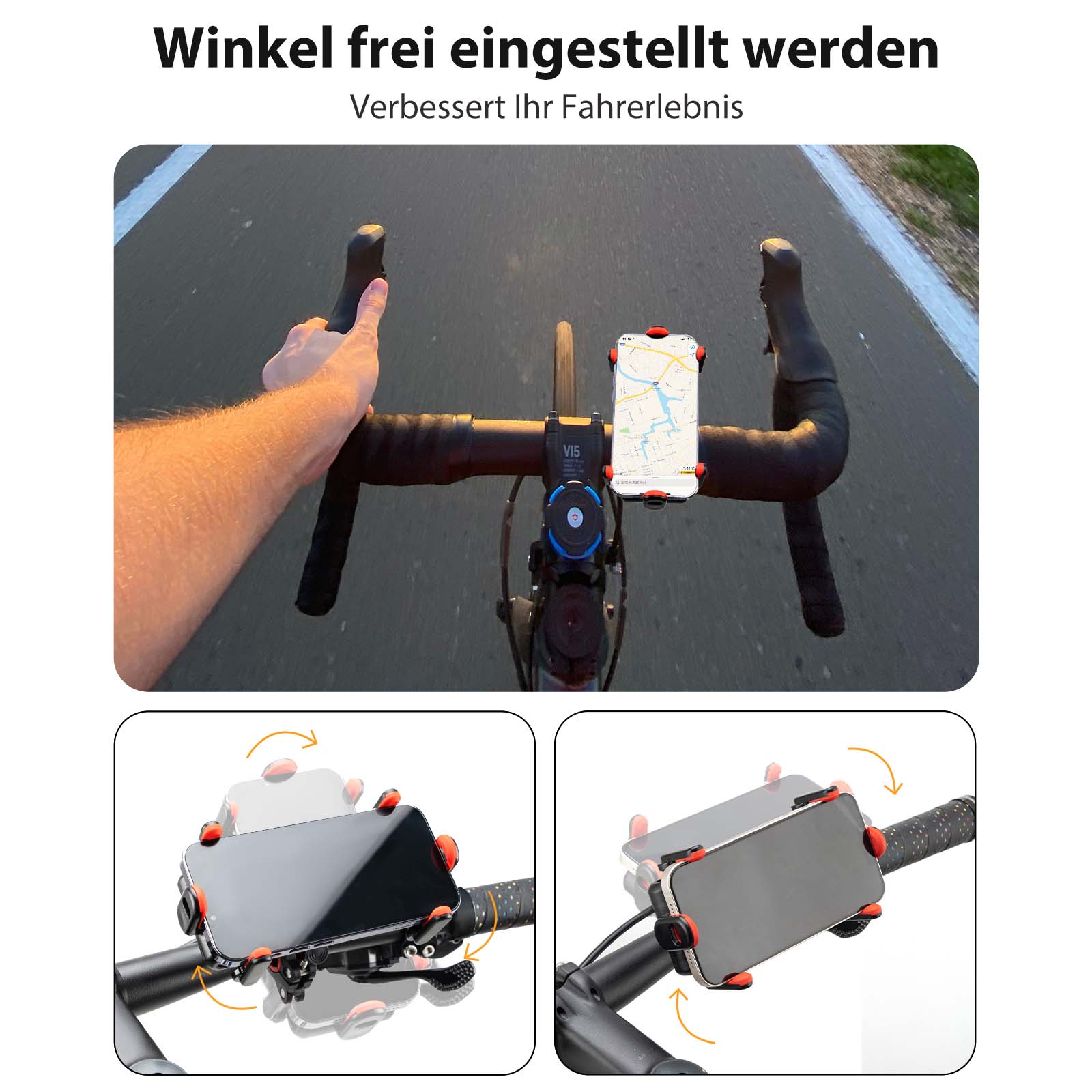 ROCKBROS Fahrrad Handyhalterung 360°Drehbar Motorrad Halterung - Image 6