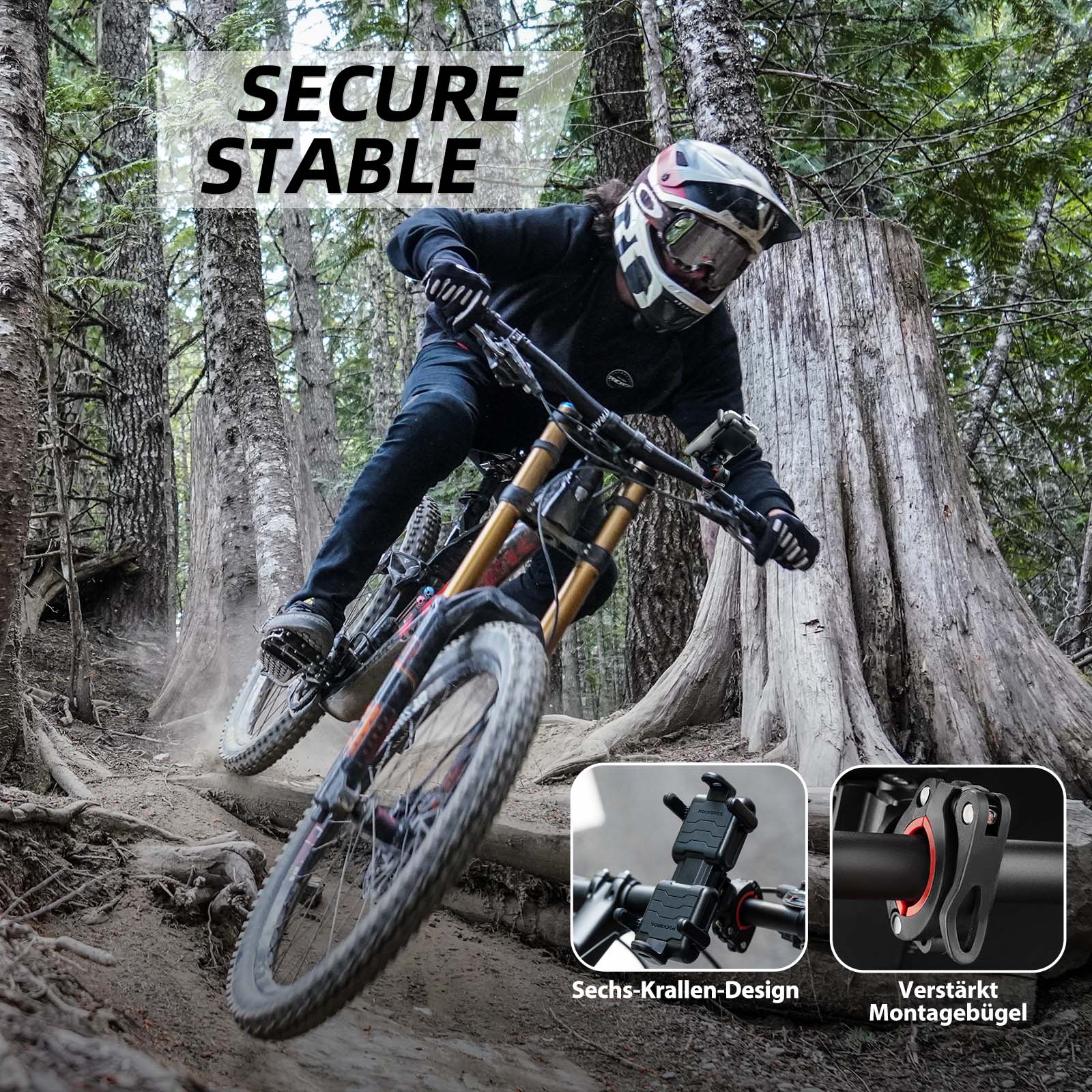 ROCKBROS Fahrrad Handyhalterung 360°Drehbar Motorrad Halterung - Image 9