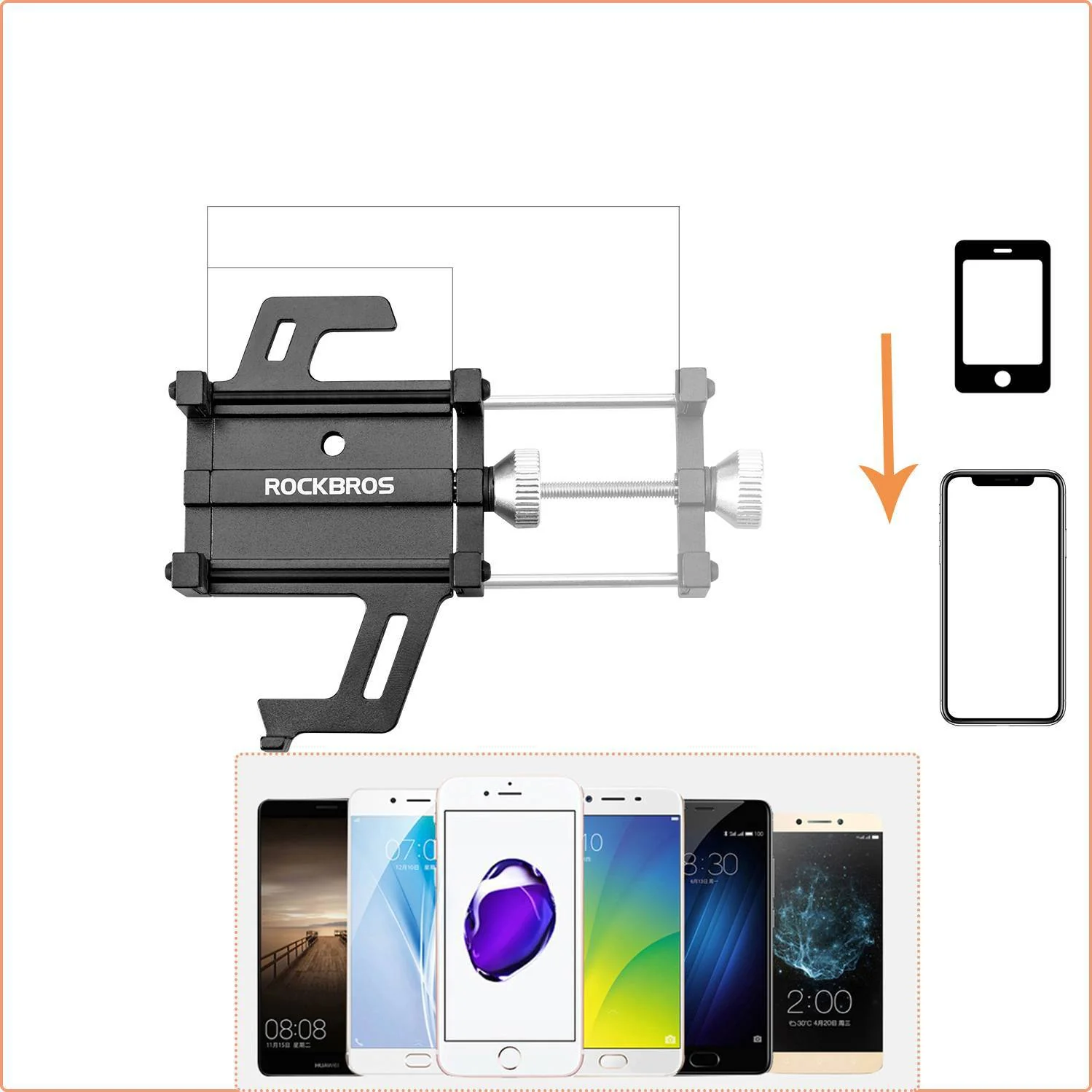 ROCKBROS Fahrrad Motorrad Handyhalterung mit 360 Rotation Clip - Image 14