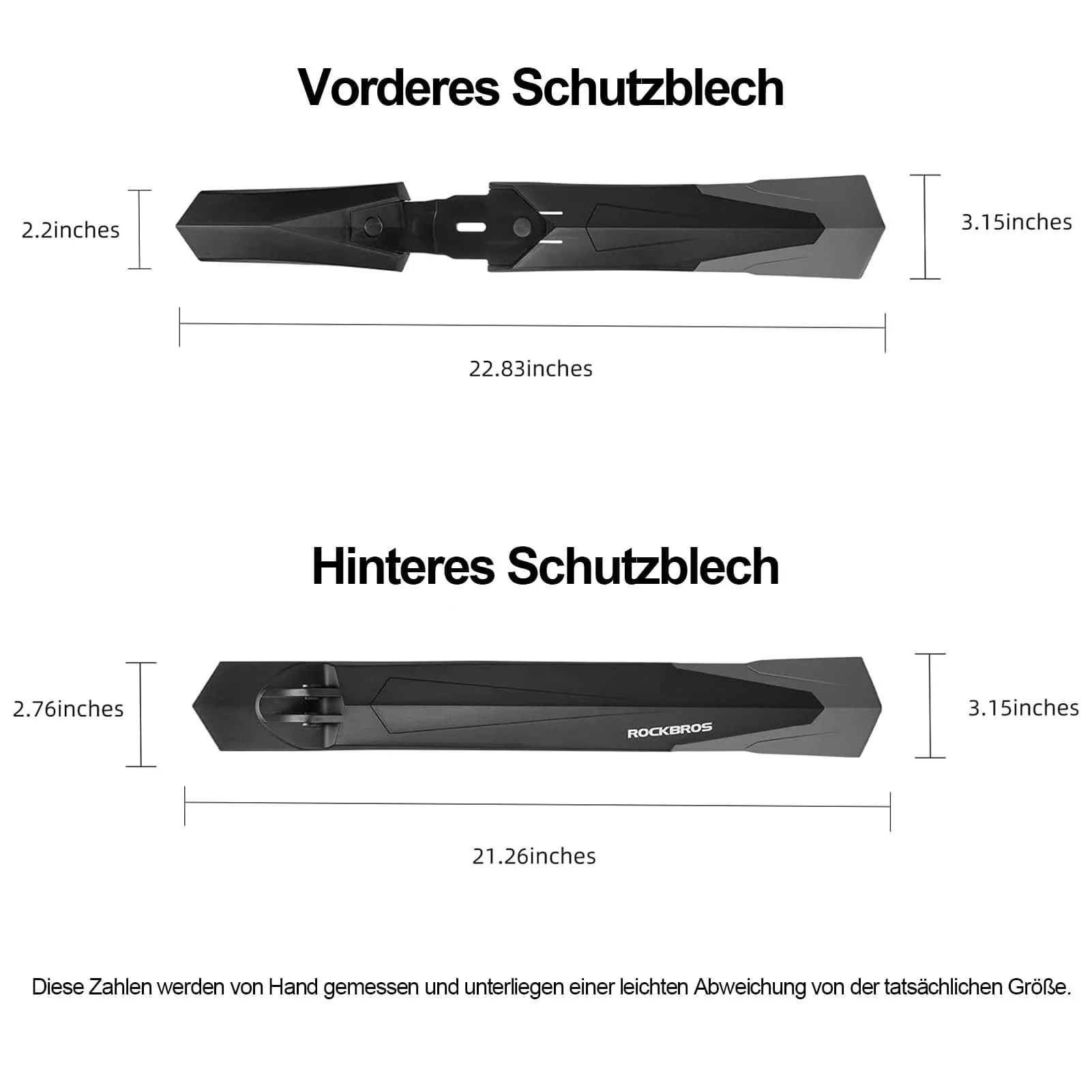 ROCKBROS Fahrrad Schutzblech Set MTB Spritzschutz aus PP und Gummi - Image 3