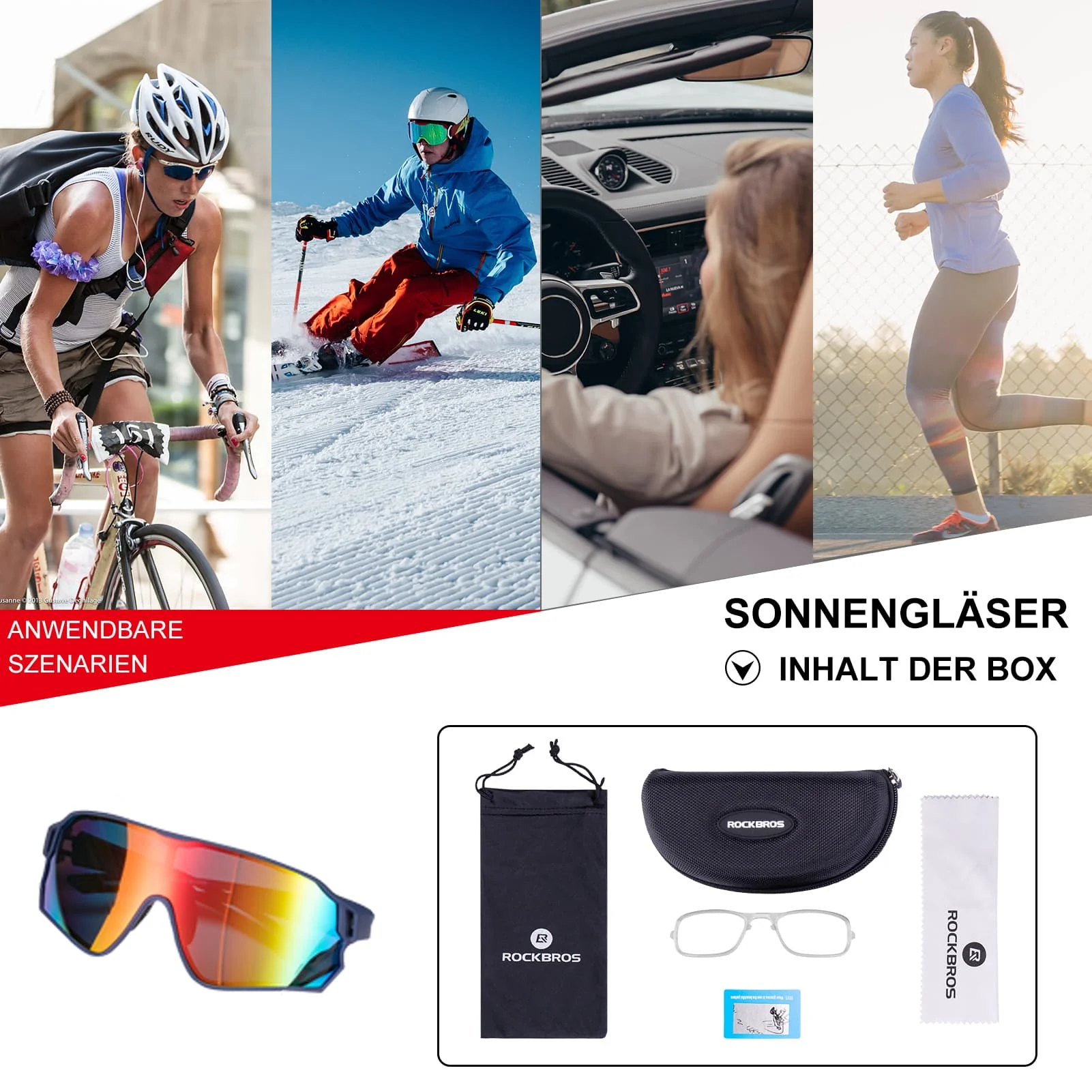 ROCKBROS Fahrradbrille Polarisierte Sportsbrille mit UV-Schutz - Image 8