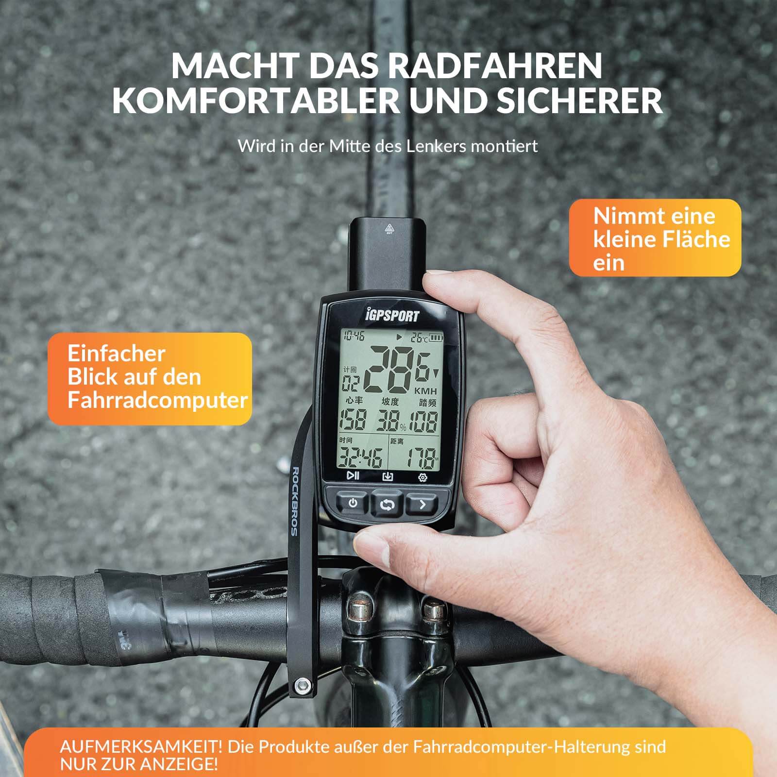 ROCKBROS Fahrradcomputer Halterung Kompatibel mit Garmin/iGPSPORT für Lenker 32-35mm - Image 4