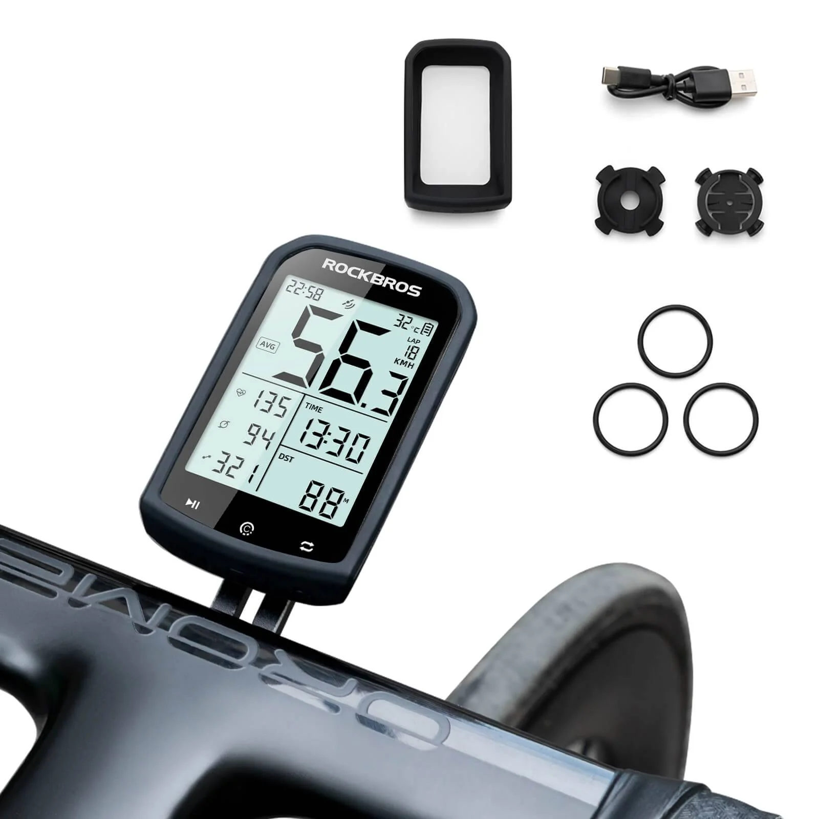 ROCKBROS Fahrradcomputer Kabellos GPS wasserdicht Tachometer und Kilometerzähler - Image 6