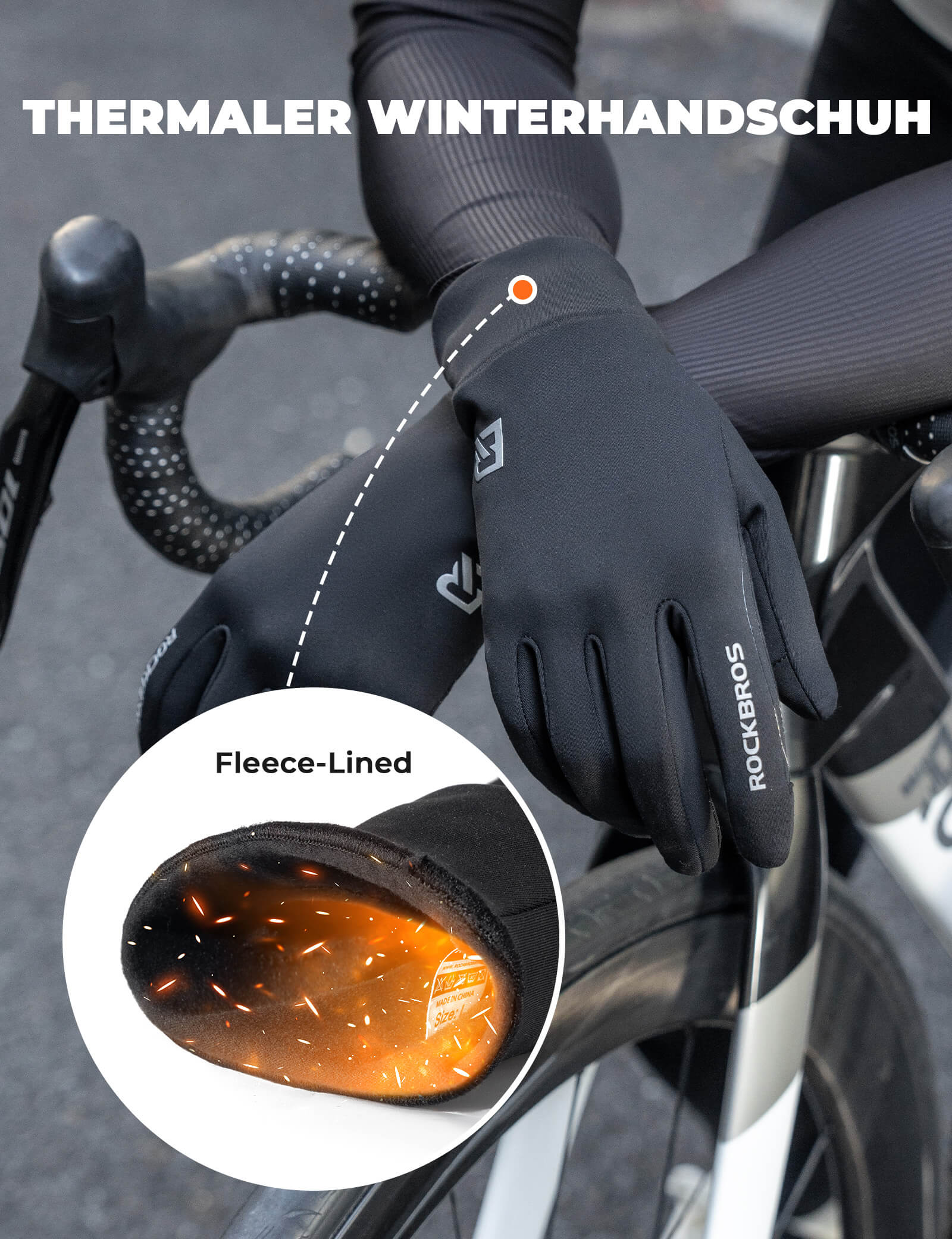 ROCKBROS Fahrradhandschuhe Anti-Rutsch Reflektierend - Image 3