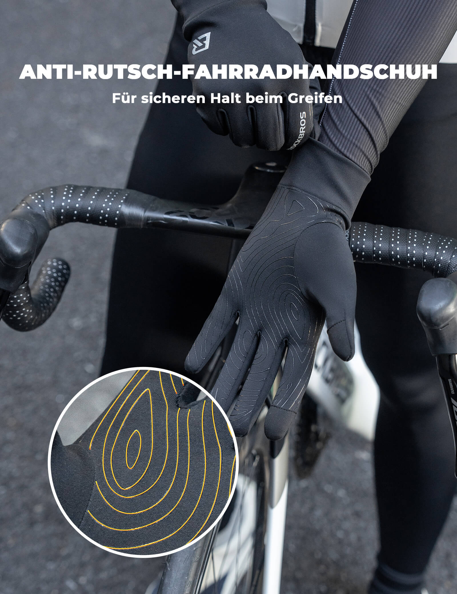 ROCKBROS Fahrradhandschuhe Anti-Rutsch Reflektierend - Image 4