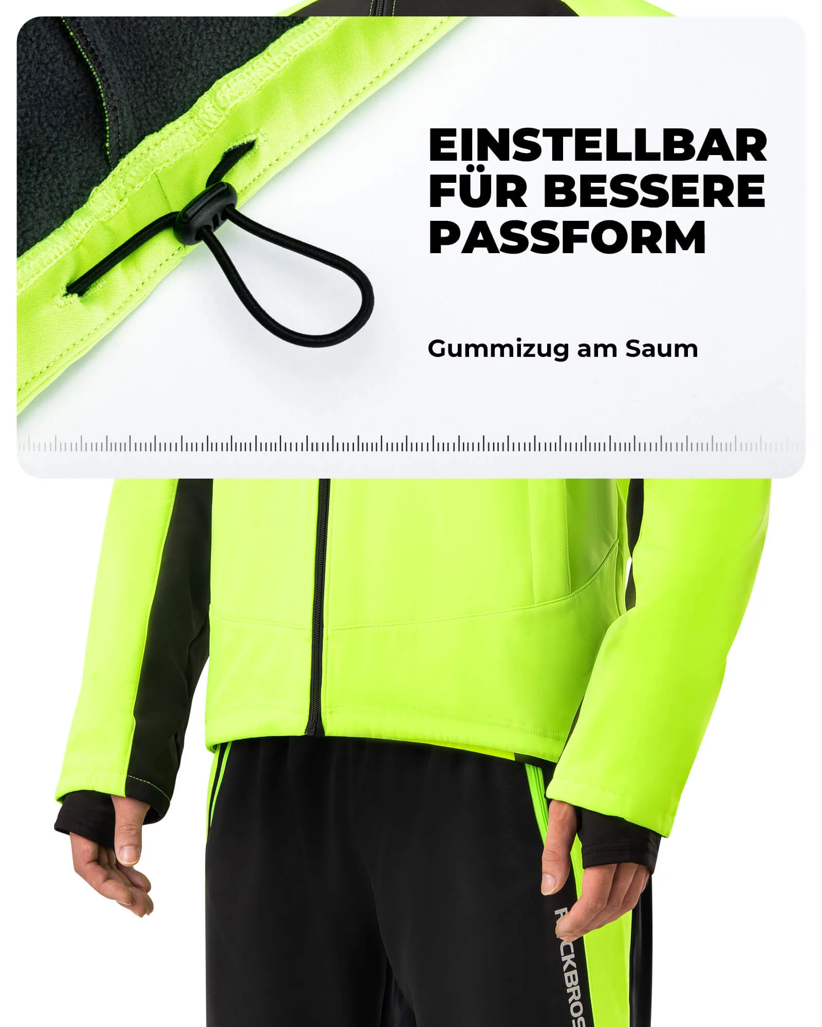 ROCKBROS Fahrradjacke Winter Herren Radjacke Leuchtendes Grün - Image 4