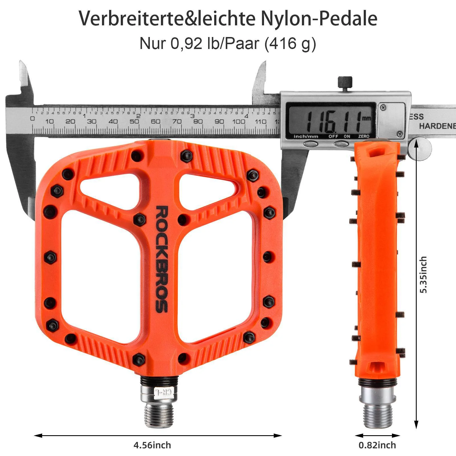 ROCKBROS Fahrradpedale Nylon Flat Pedale 9/16 Zoll mit 3 Bearing - Image 10
