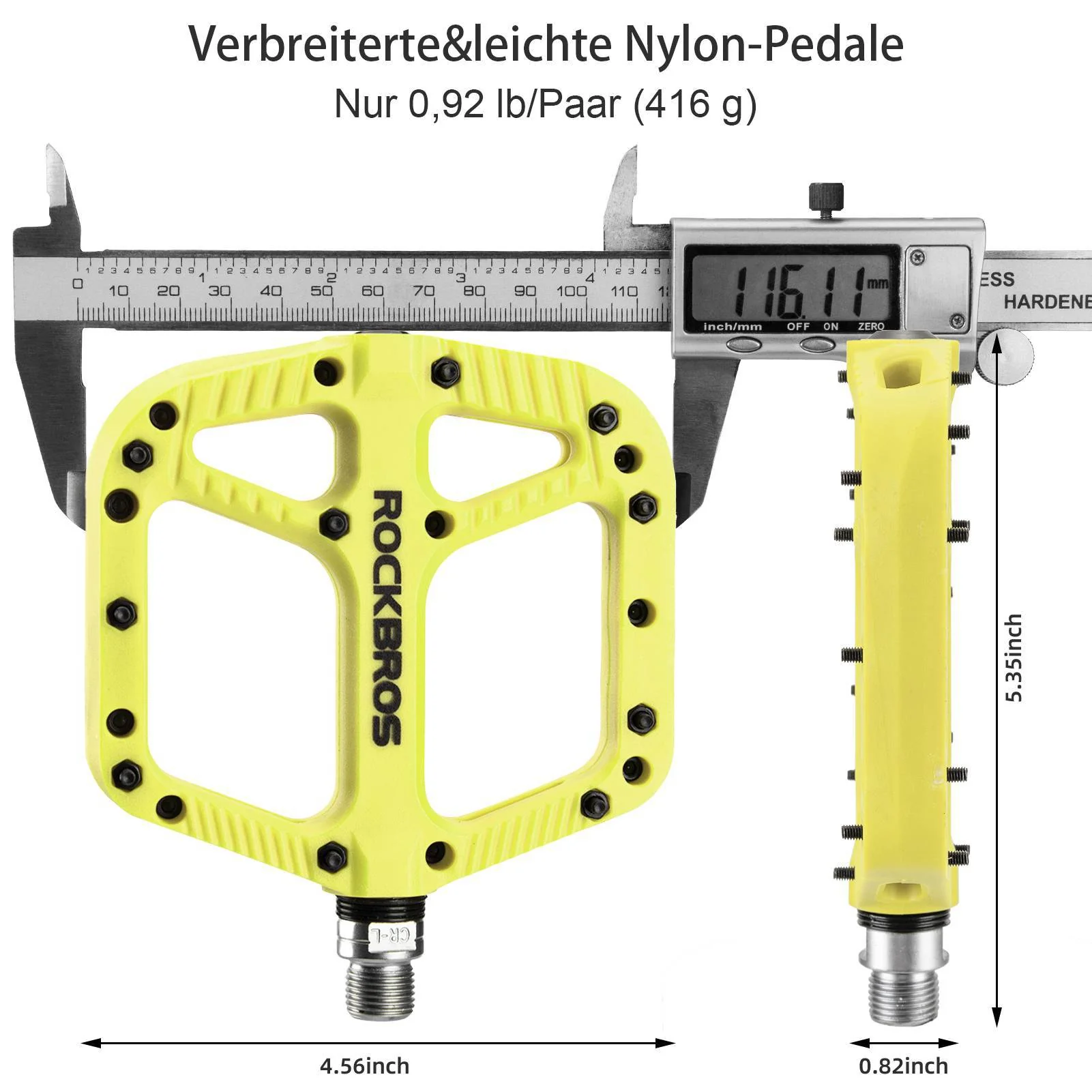 ROCKBROS Fahrradpedale Nylon Flat Pedale 9/16 Zoll mit 3 Bearing - Image 8
