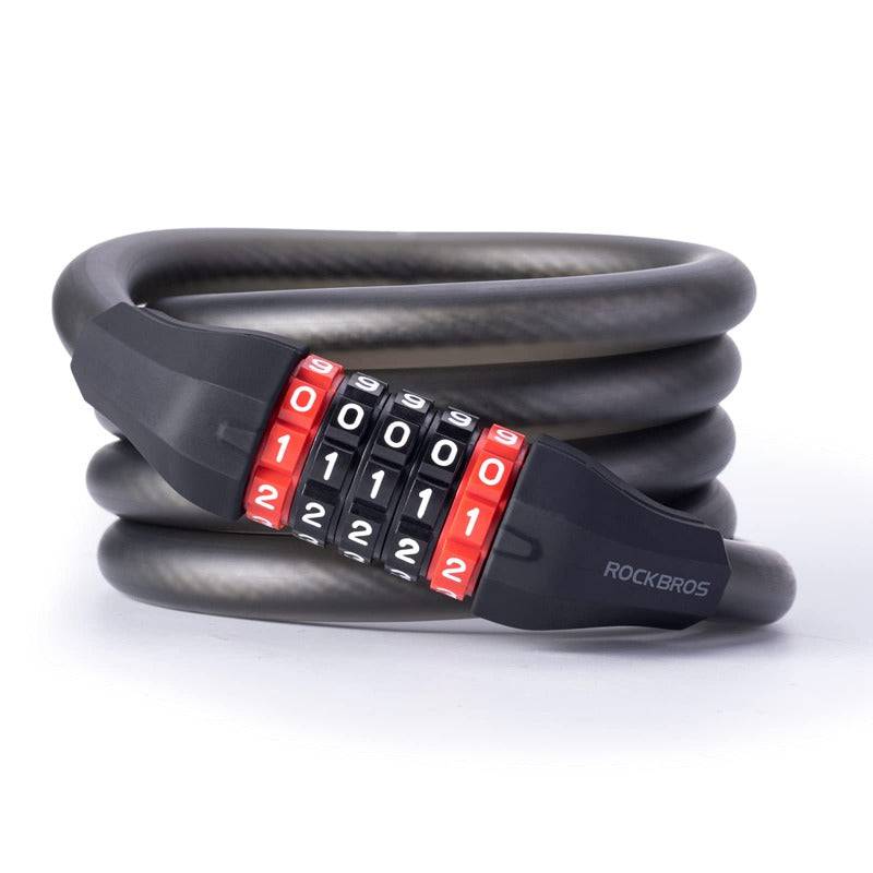 ROCKBROS Fahrradschloss mit 5-stelligem Zahlencode aus PVC und Stahl - Image 3